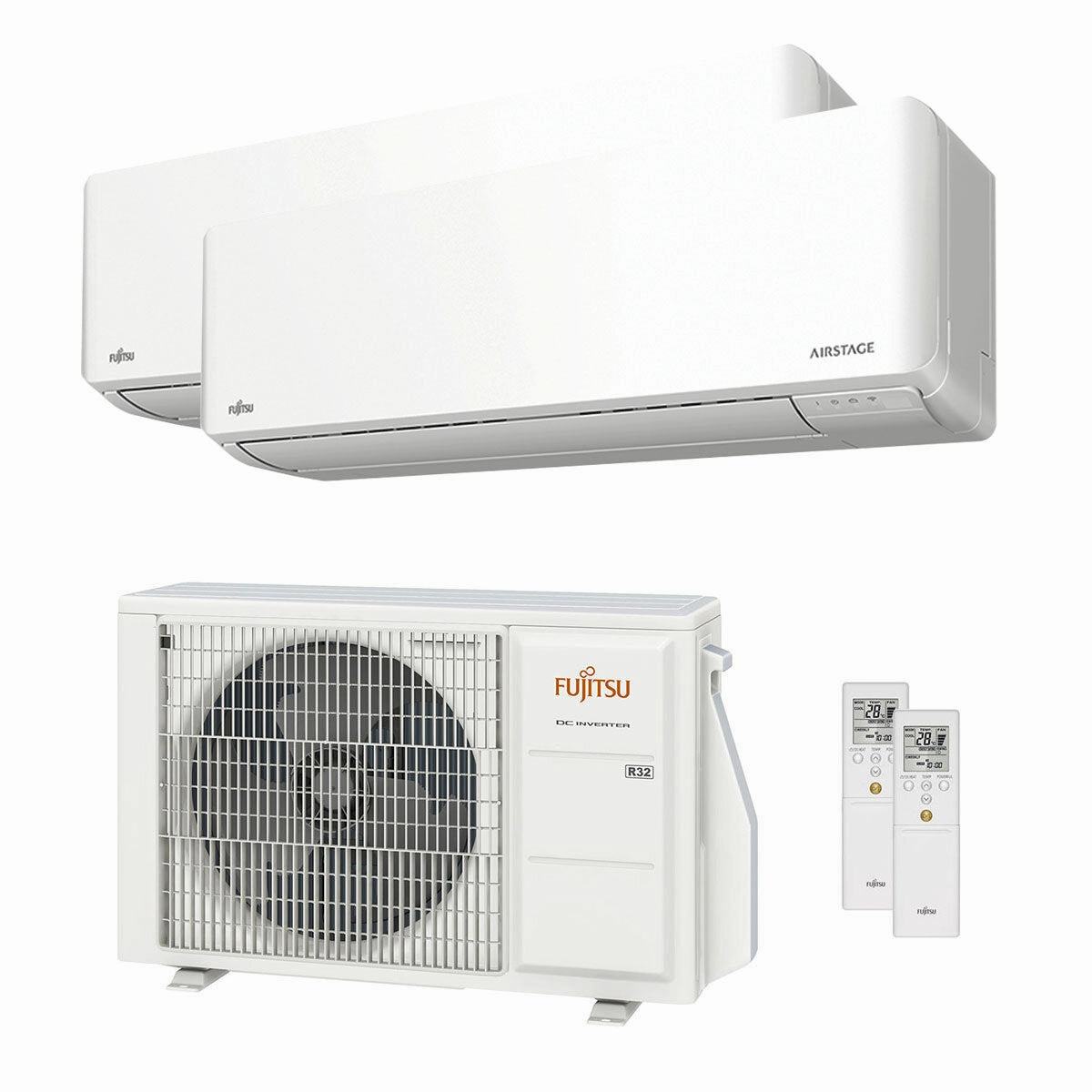 Fujitsu KMCGSeries WiFi dual split air conditioner 9000 9000 BTU inverter A    wifi external unit 4 kW