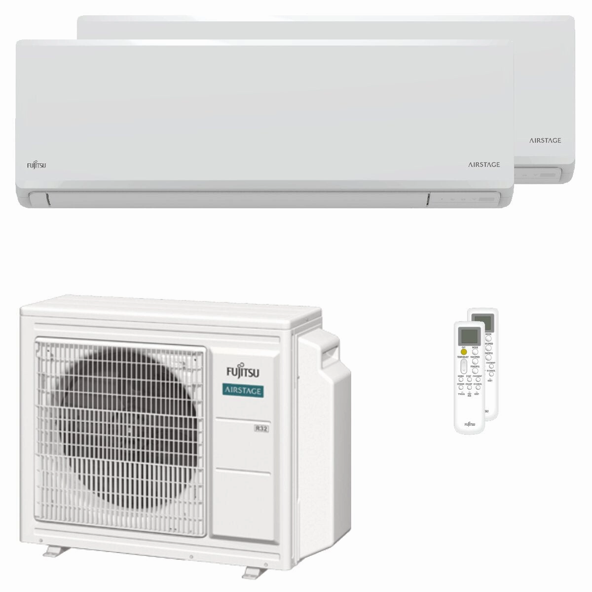 Fujitsu KN Series WiFi dual split air conditioner 12000 12000 BTU inverter A   wifi external unit 5.4 kW