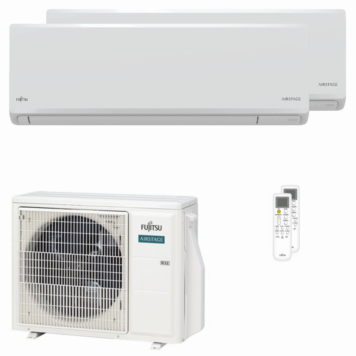 Fujitsu KN Series WiFi dual split air conditioner 12000 12000 BTU inverter A    wifi external unit 5 kW
