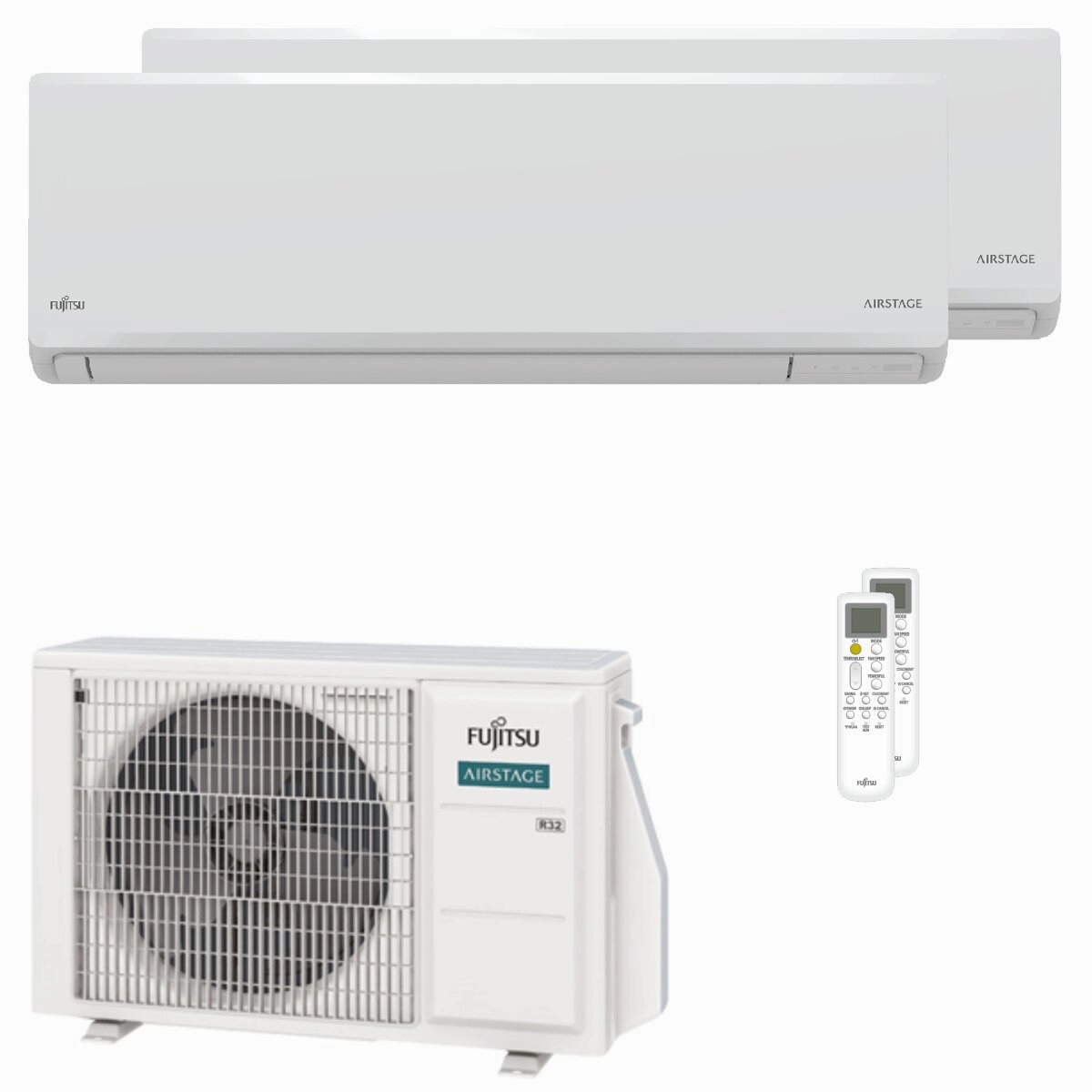 Fujitsu KN Series WiFi dual split air conditioner 9000 9000 BTU inverter A    wifi external unit 4 kW