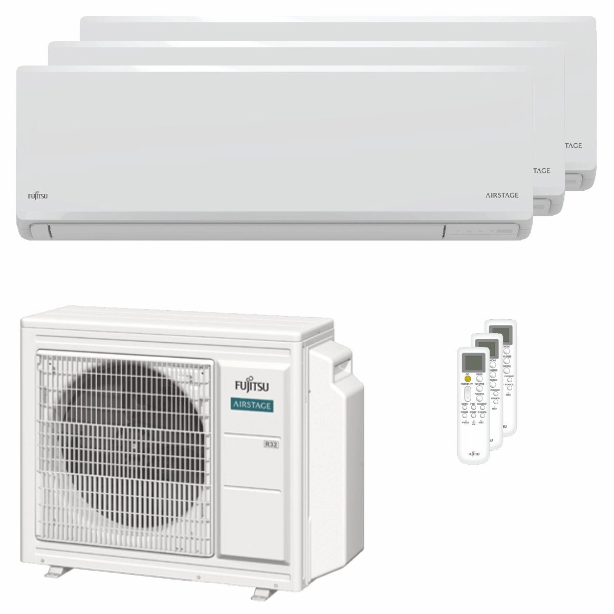 Fujitsu KN Series WiFi trial split air conditioner 7000 9000 12000 BTU inverter A    wifi external unit 5.4 kW