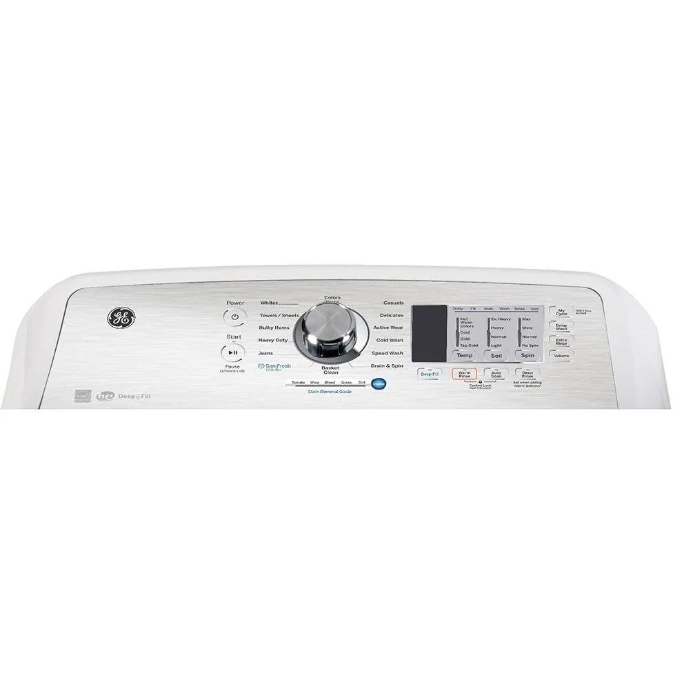 GE 5.3 cu.ft. Top Loading Washer with SaniFresh Cycle GTW680BMRWS