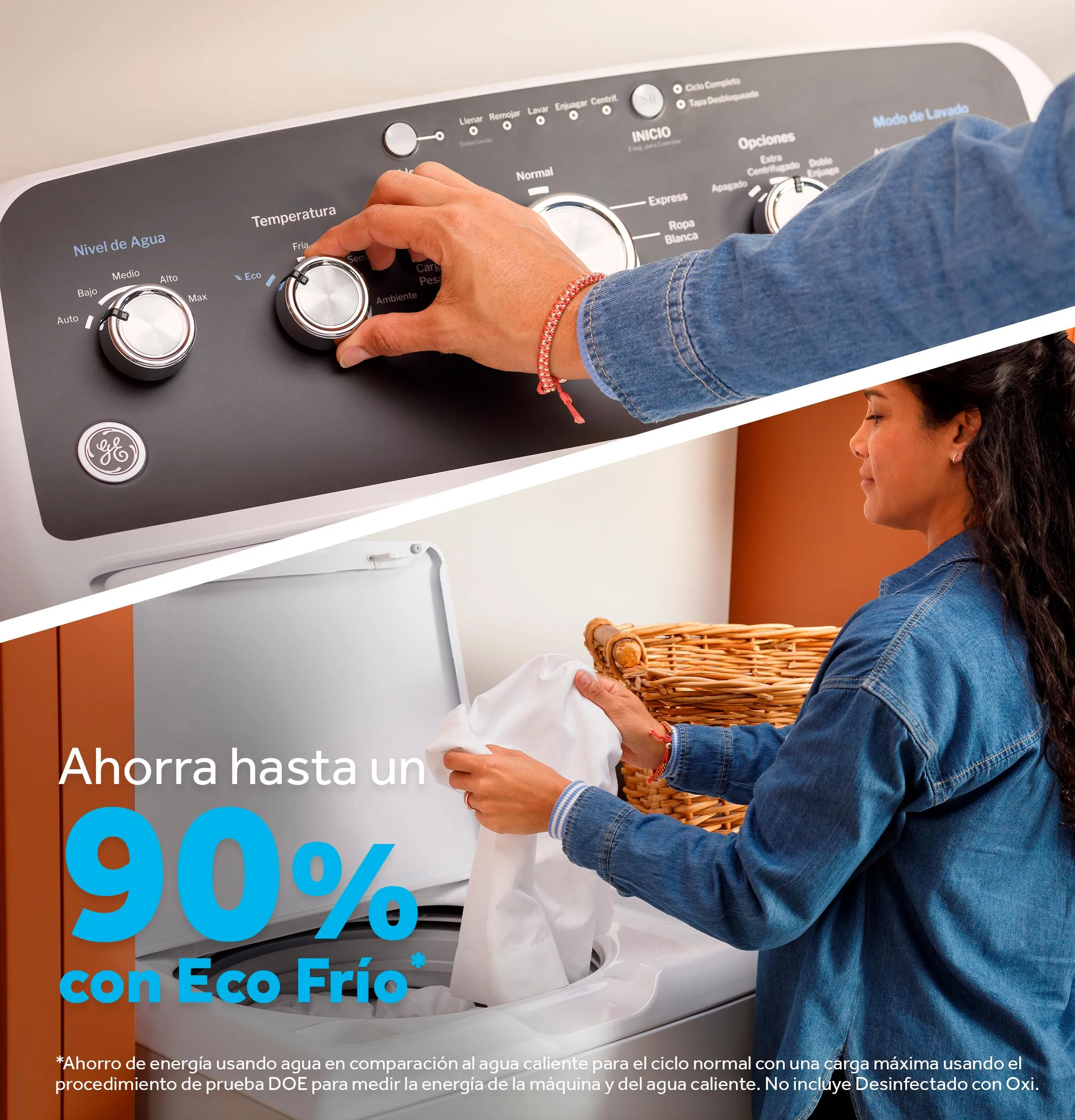 Ge Appliances ETW485ASWWB Ge 4.5 Cu. Ft. Capacity Washer With Spanish Panel And Wash Modes Soak And Power