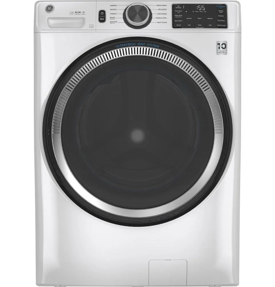 Ge Appliances GFW550SSNWW Ge 4.8 Cu. Ft. Capacity Smart Front Load Energy Star Washer With Ultrafresh Vent System With Odorblock&#8482; And Sanitize W/Oxi