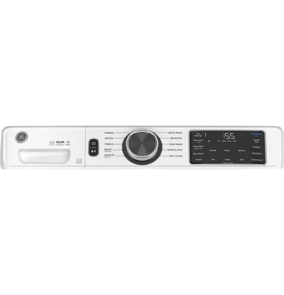 Ge Appliances GFW550SSNWW Ge 4.8 Cu. Ft. Capacity Smart Front Load Energy Star Washer With Ultrafresh Vent System With Odorblock&#8482; And Sanitize W/Oxi