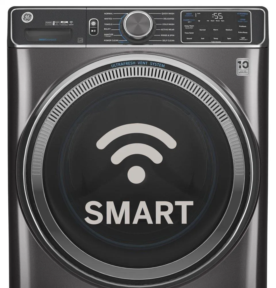 Ge Appliances GFW650SPNSN Ge 4.8 Cu. Ft. Capacity Smart Front Load Energy Star Steam Washer With Smartdispense&#8482; Ultrafresh Vent System With Odorblock&#8482; And Sanitize   Allergen