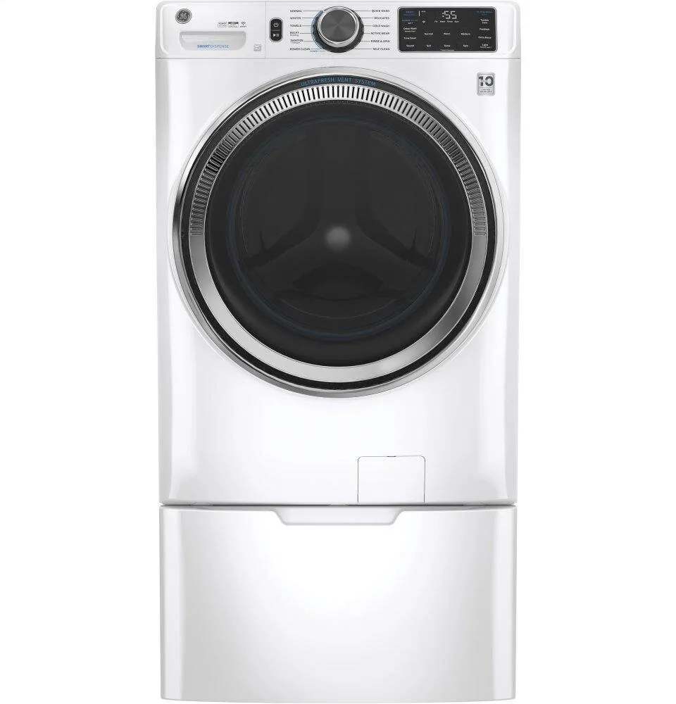 Ge Appliances GFW650SSNWW Ge 4.8 Cu. Ft. Capacity Smart Front Load Energy Star Steam Washer With Smartdispense&#8482; Ultrafresh Vent System With Odorblock&#8482; And Sanitize   Allergen
