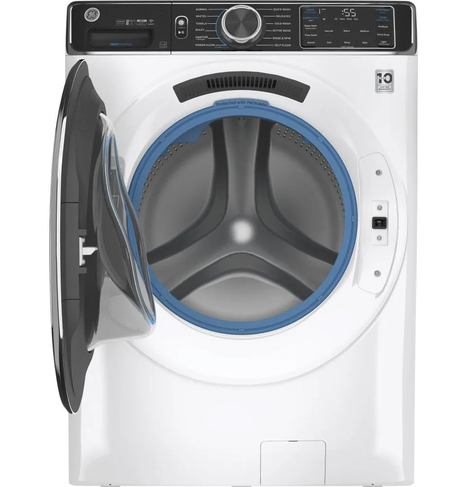 Ge Appliances GFW850SSNWW Ge 5.0 Cu. Ft. Capacity Smart Front Load Energy Star Steam Washer With Smartdispense&#8482; Ultrafresh Vent System With Odorblock&#8482; And Sanitize   Allergen
