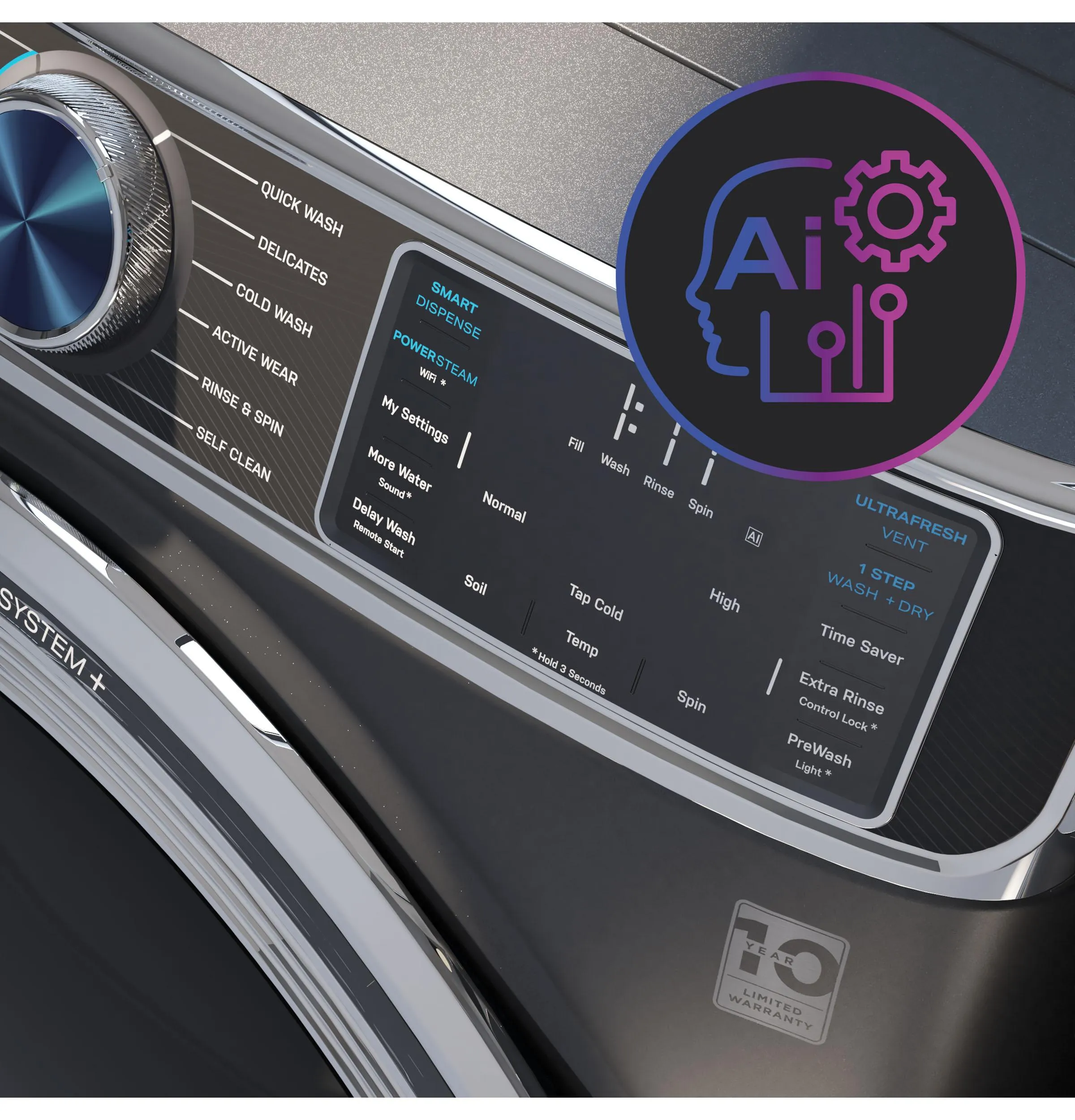 Ge Appliances PFW955SPWGN Ge Profile&#8482; 5.5 Cu. Ft. Capacity Smart Front Load Energy Star Steam Washer With Ultrafresh Vent System  And Smart Wash & Smart Rinse