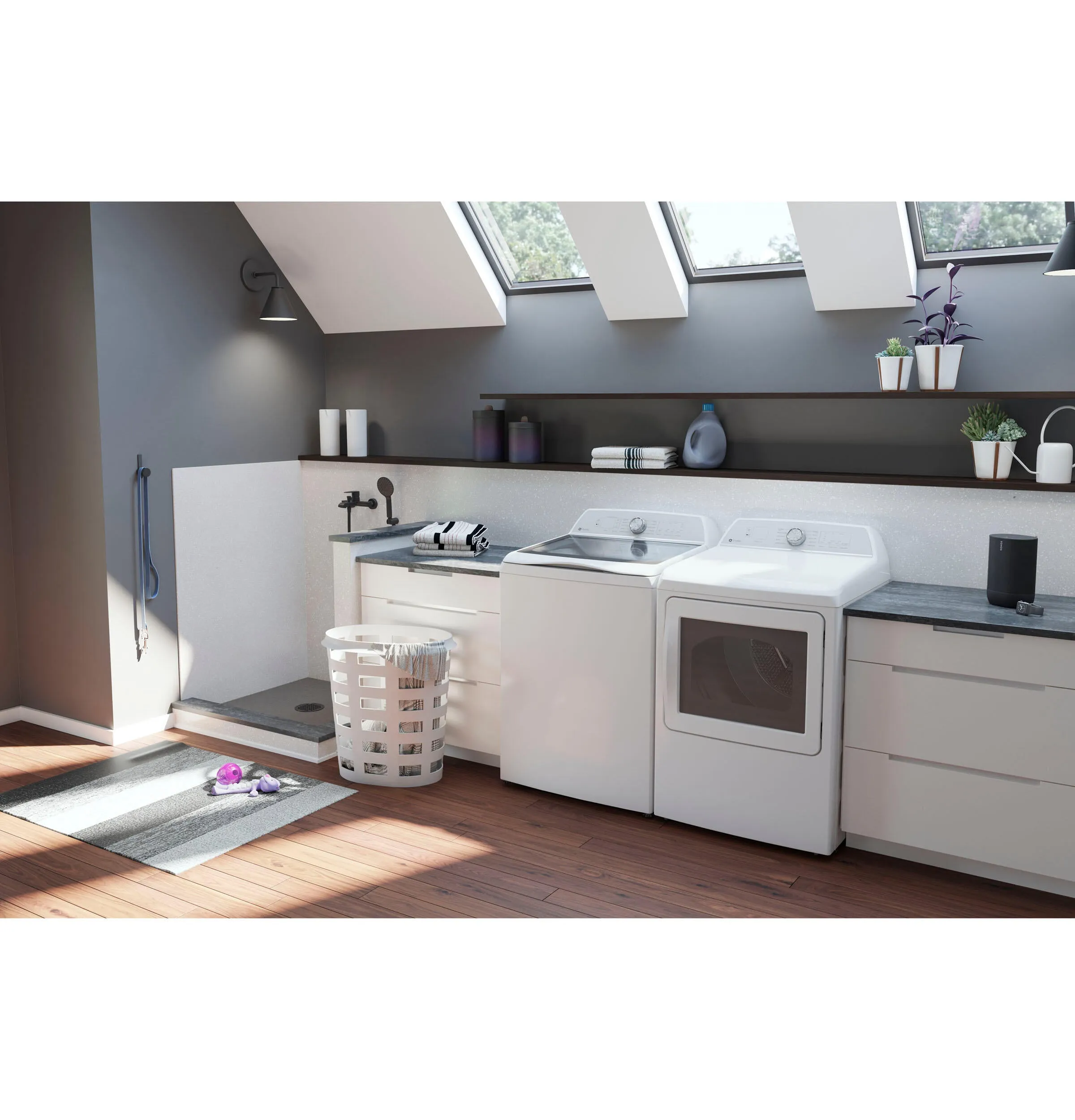 Ge Appliances PTW600BSRWS Ge Profile&#8482; 5.0 Cu. Ft. Capacity Washer With Smarter Wash Technology And Flexdispense&#8482;