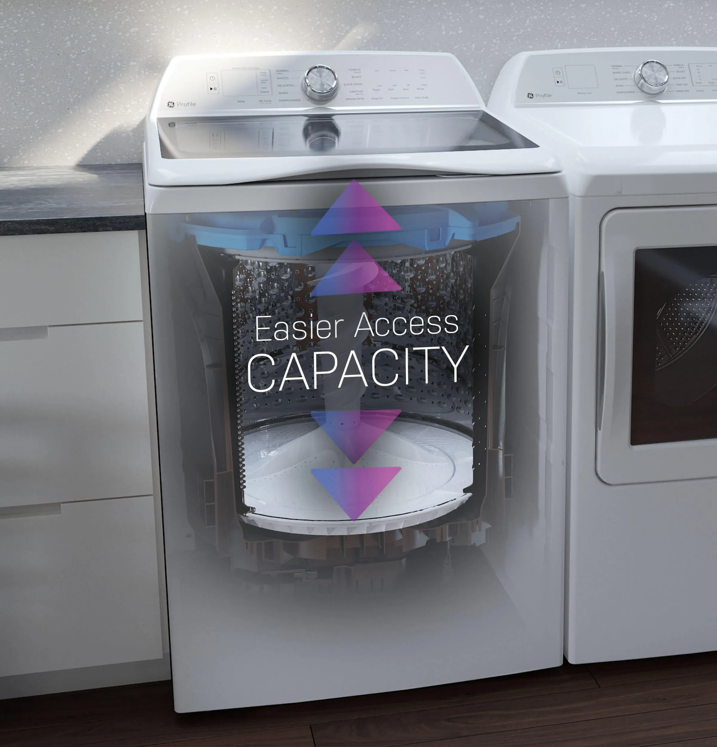 Ge Appliances PTW600BSRWS Ge Profile&#8482; 5.0 Cu. Ft. Capacity Washer With Smarter Wash Technology And Flexdispense&#8482;