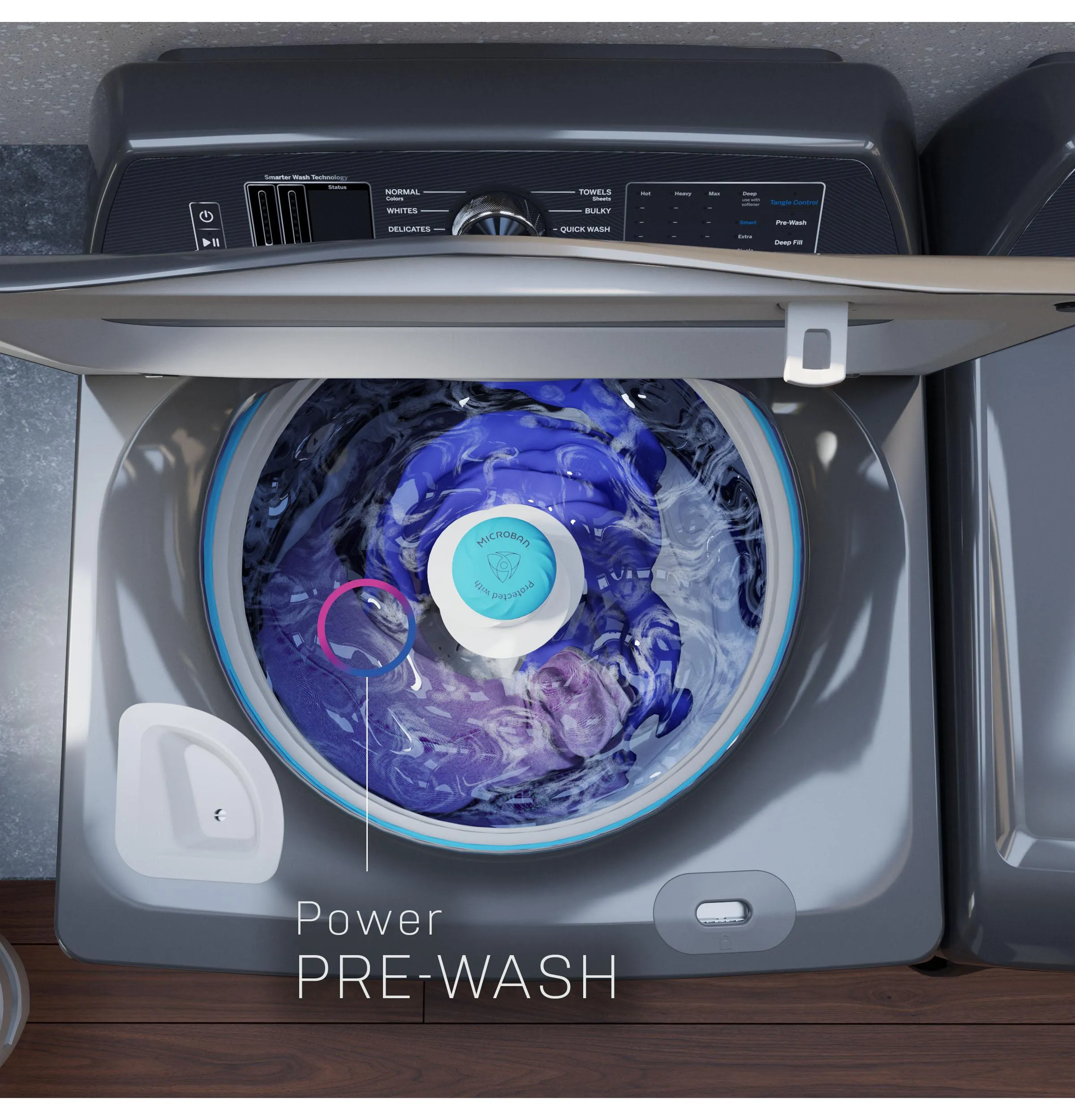 Ge Appliances PTW905BPTDG Ge Profile&#8482; 5.3 Cu. Ft. Capacity Washer With Smarter Wash Technology And Flexdispense&#8482;