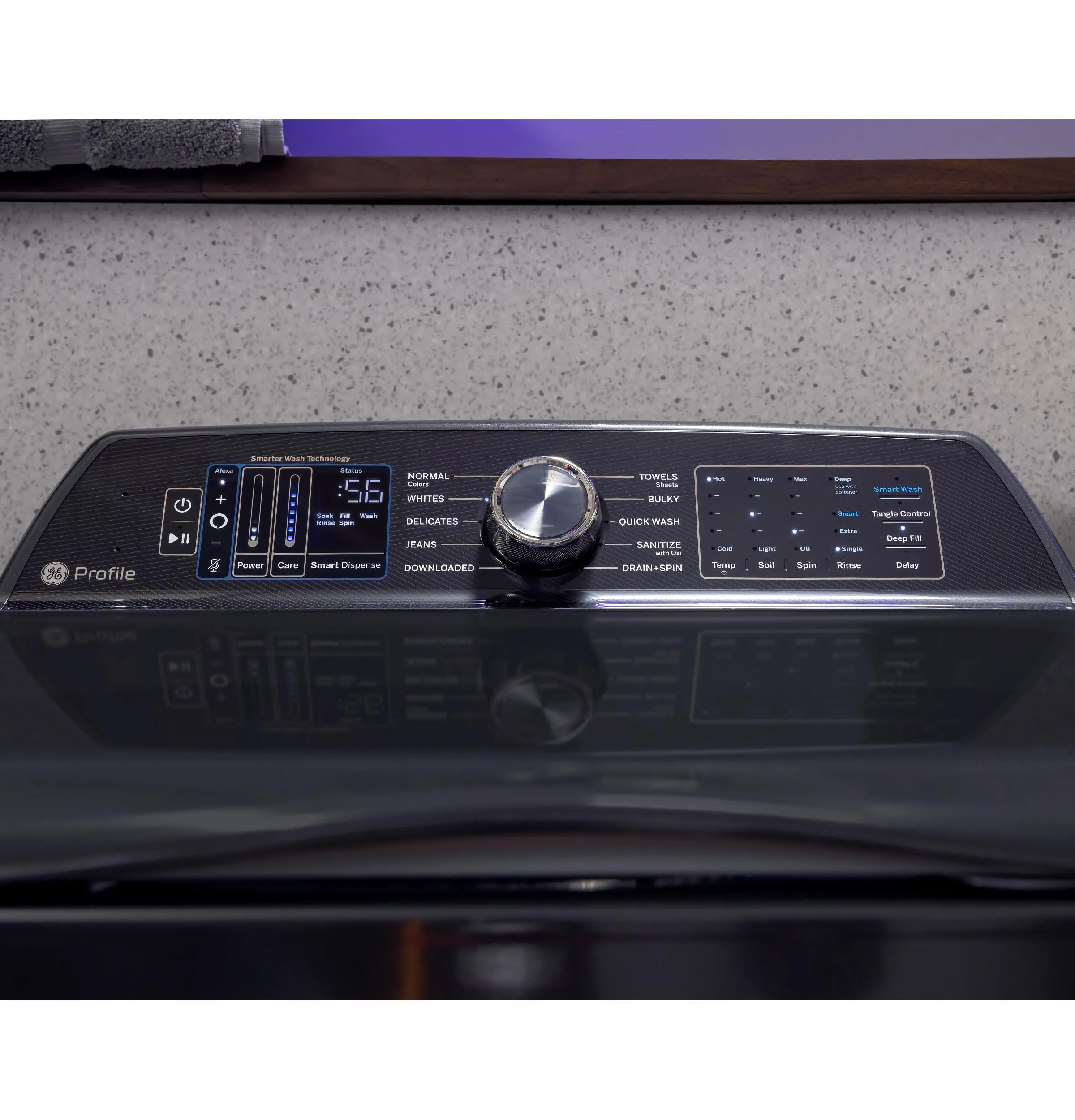 Ge Appliances PTW905BPTDG Ge Profile&#8482; 5.3 Cu. Ft. Capacity Washer With Smarter Wash Technology And Flexdispense&#8482;
