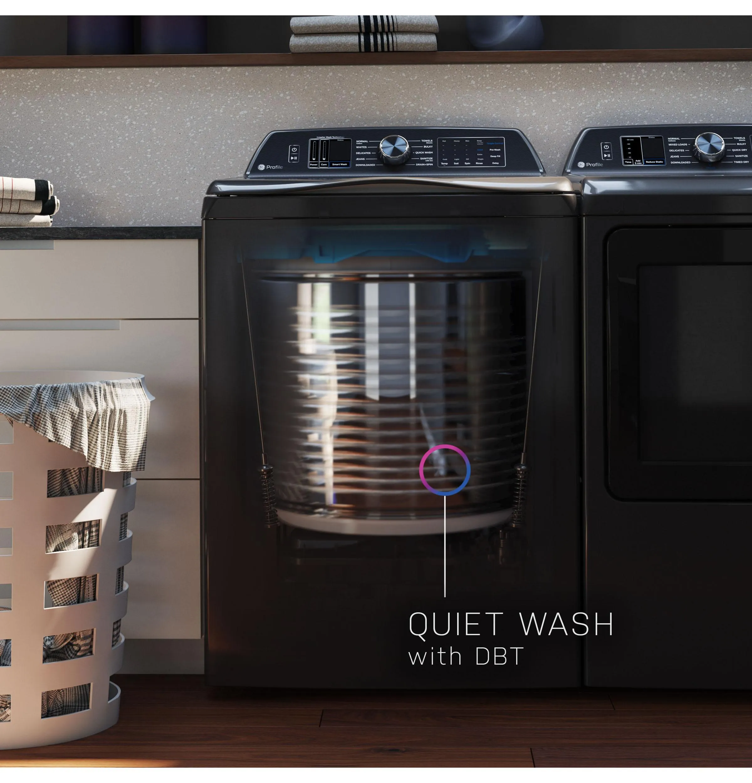 Ge Appliances PTW905BPTDG Ge Profile&#8482; 5.3 Cu. Ft. Capacity Washer With Smarter Wash Technology And Flexdispense&#8482;