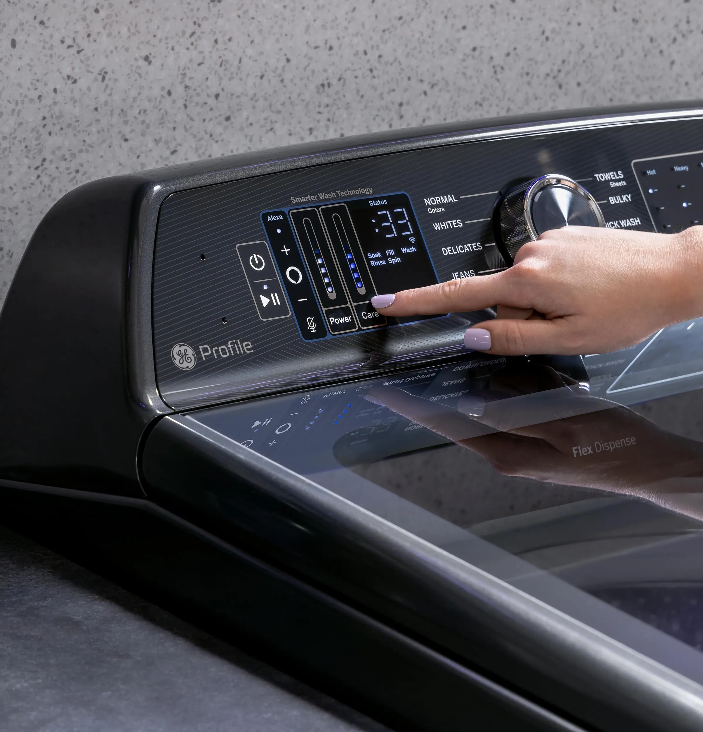 Ge Appliances PTW905BPTDG Ge Profile&#8482; 5.3 Cu. Ft. Capacity Washer With Smarter Wash Technology And Flexdispense&#8482;