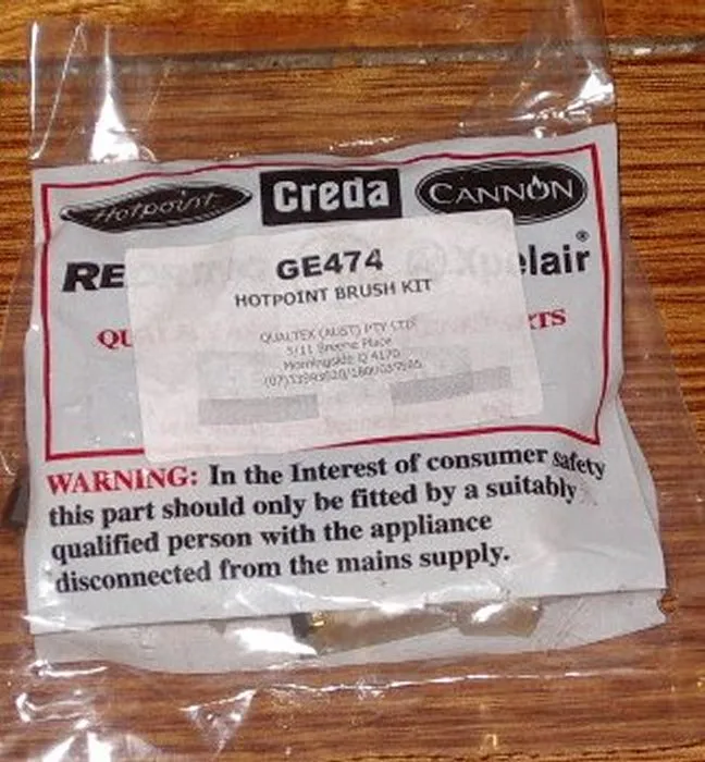 GE, Hotpoint Front Loader Genuine Motor Brushes - Part # 1600474, GE474
