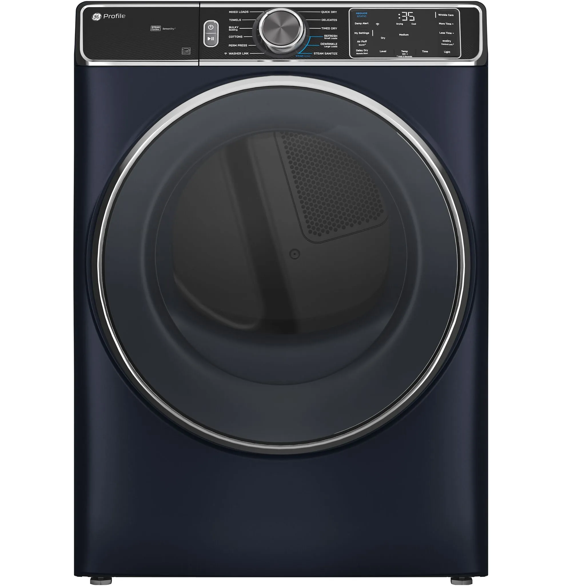 GE Profile Blue Sapphire Smart Steam Front Load Electric Dryer with Sanitize Cycle ( 7.8 cu. ft.) - PFD87ESPVRS