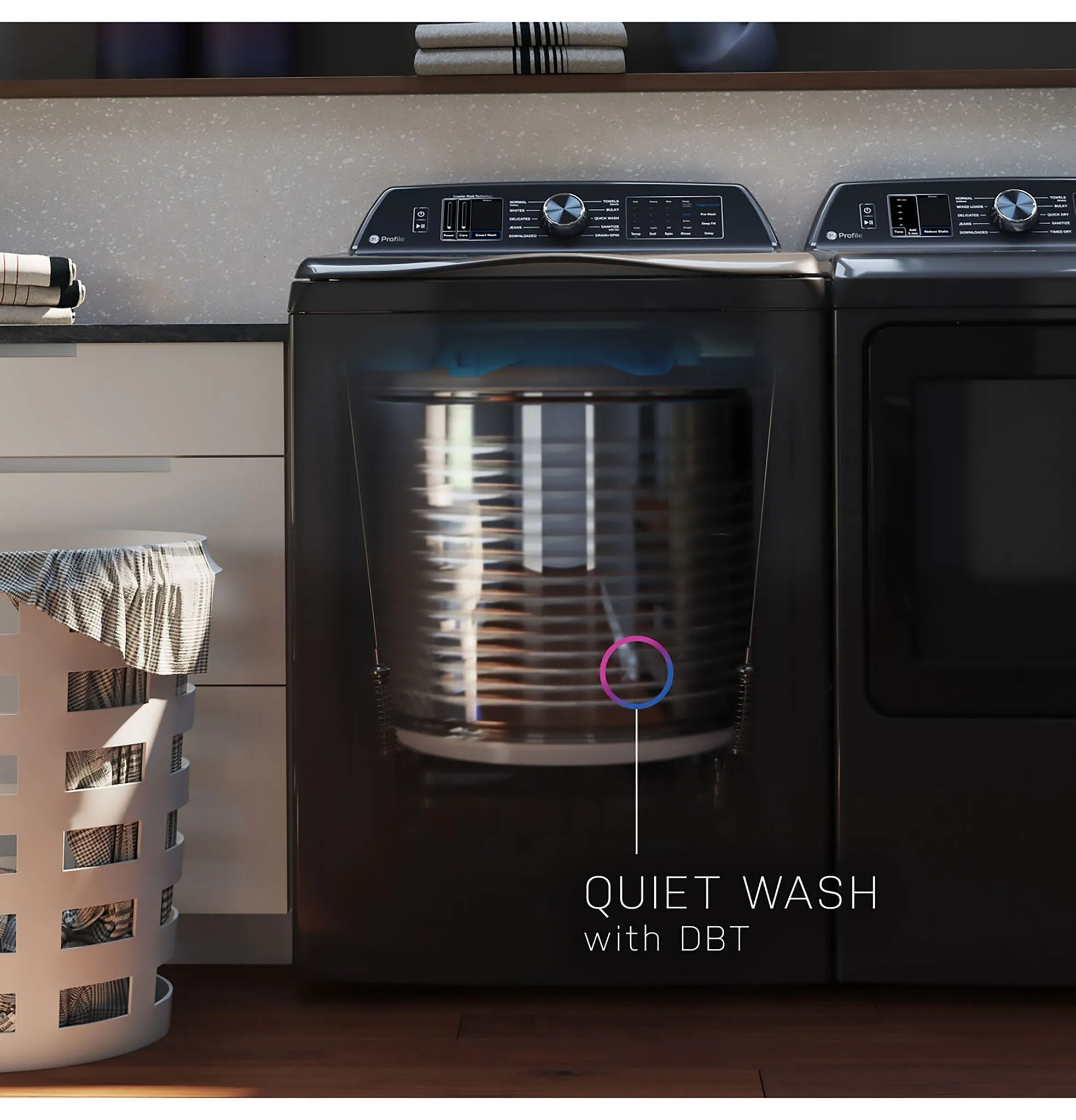 GE Profile Sapphire Blue Top Load IEC Washer with Smarter Wash Technology (6.2 cu. ft.) - PTW800BPWRS