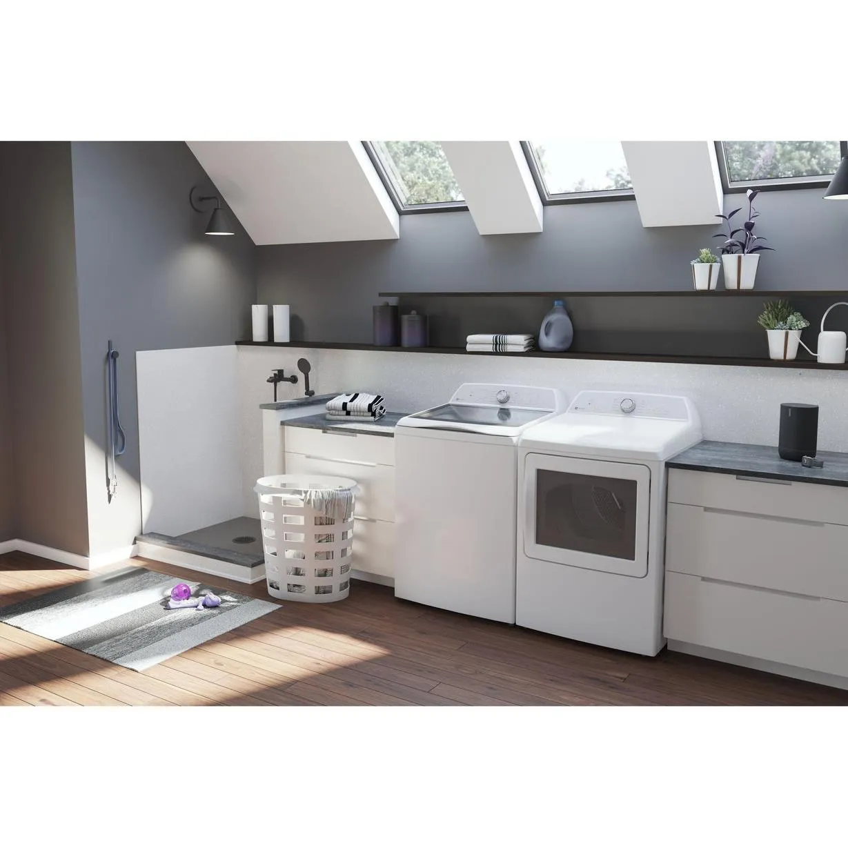 GE Profile Top Loading Washer with FlexDispense PTW600BSRWS