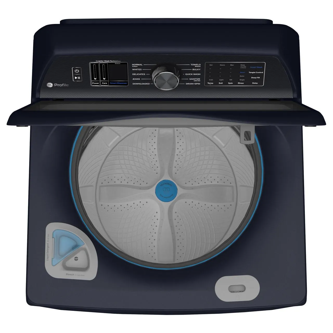 GE Profile Washer with Smarter Wash Technology and Adaptive SmartDispense PTW800BPWRS