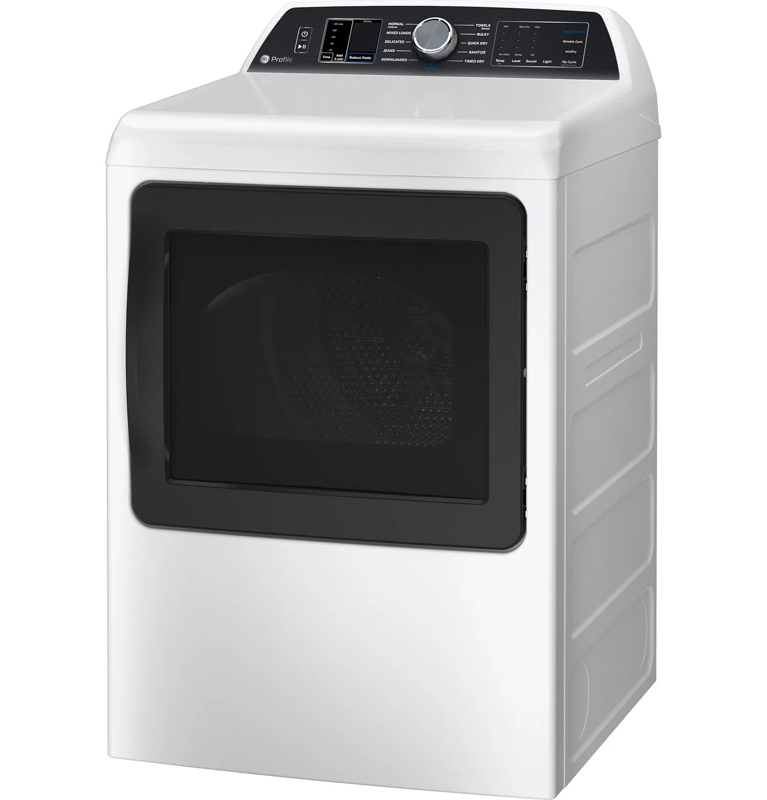GE Profile White Electric Dryer with Sanitize Cycle(7.4 Cu. Ft) - PTD70EBMTWS