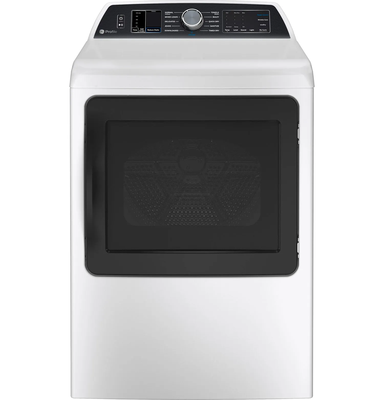 GE Profile White Electric Dryer with Sanitize Cycle(7.4 Cu. Ft) - PTD70EBMTWS
