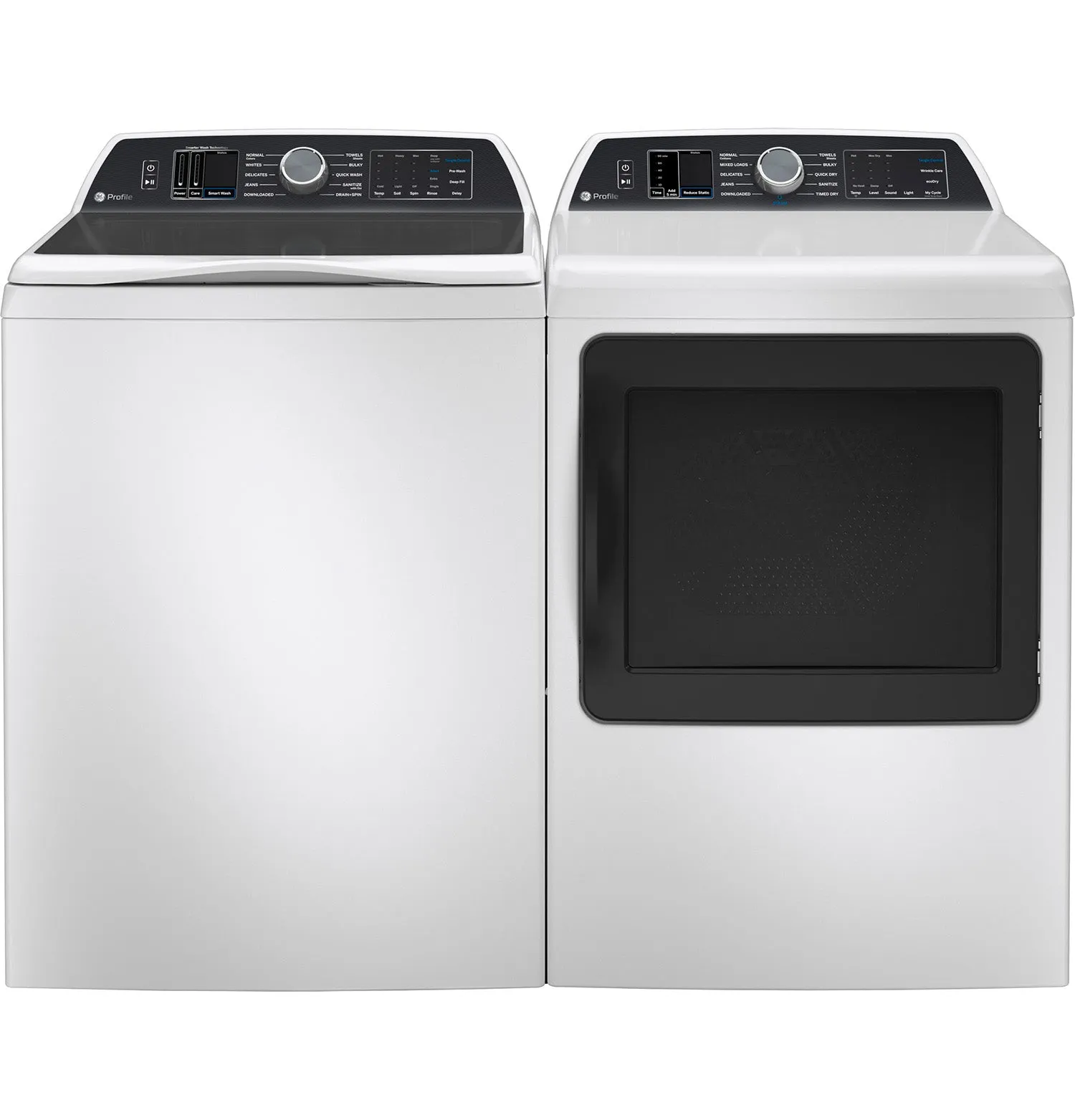 GE Profile White Electric Dryer with Sanitize Cycle(7.4 Cu. Ft) - PTD70EBMTWS