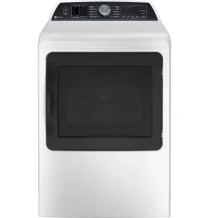 GE Profile White Electric Dryer with Sanitize Cycle(7.4 Cu. Ft) - PTD70EBMTWS