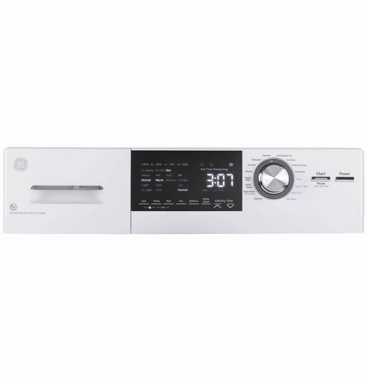 GE 24" Front Load Washer/Condenser Dryer Combo (2.8 cu.ft.) - GFQ14ESSNWW