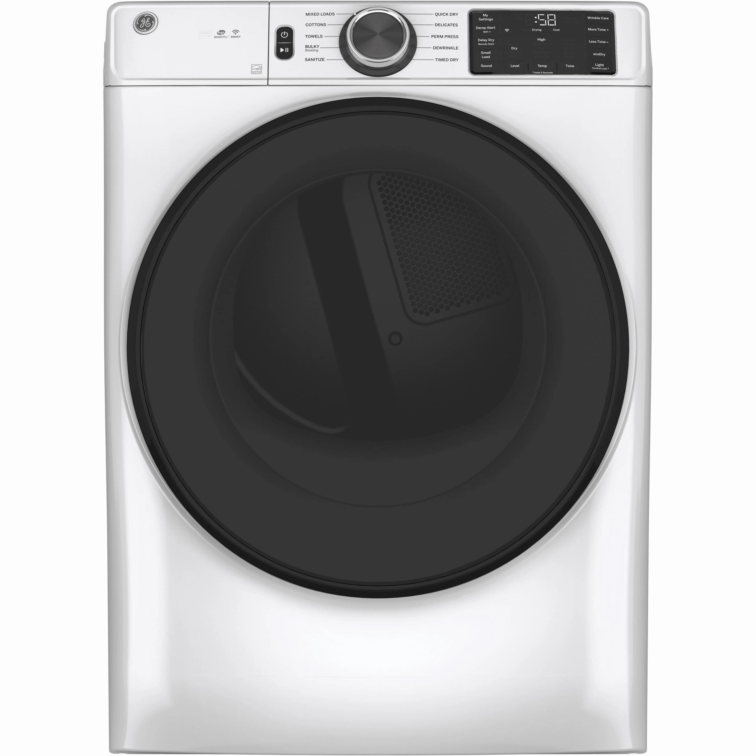 GE 7.8 cu. ft. Electric Dryer with Built-in WiFi GFD55ESMNWW