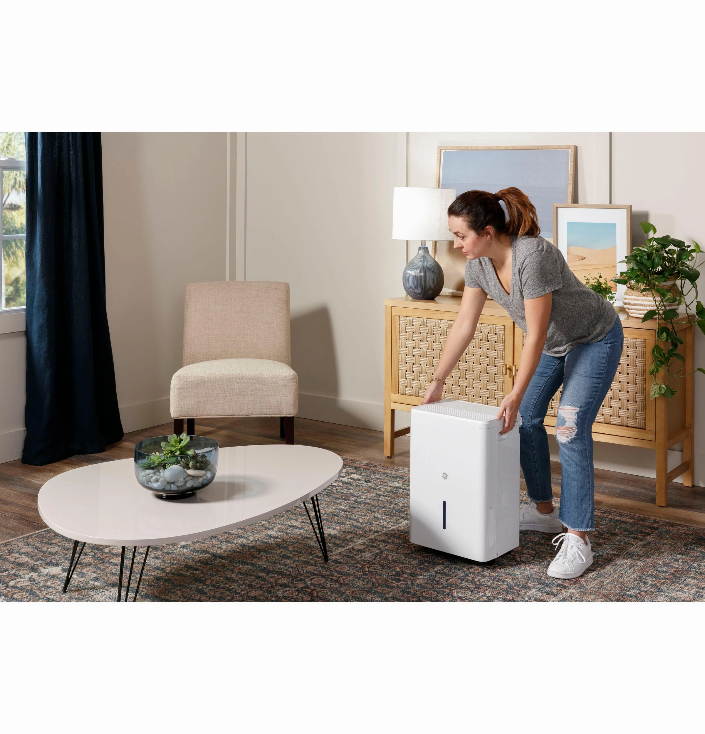Ge Appliances ADEW35LZ Ge Energy Star 35 Pint Portable Dehumidifier For Very Damp Spaces