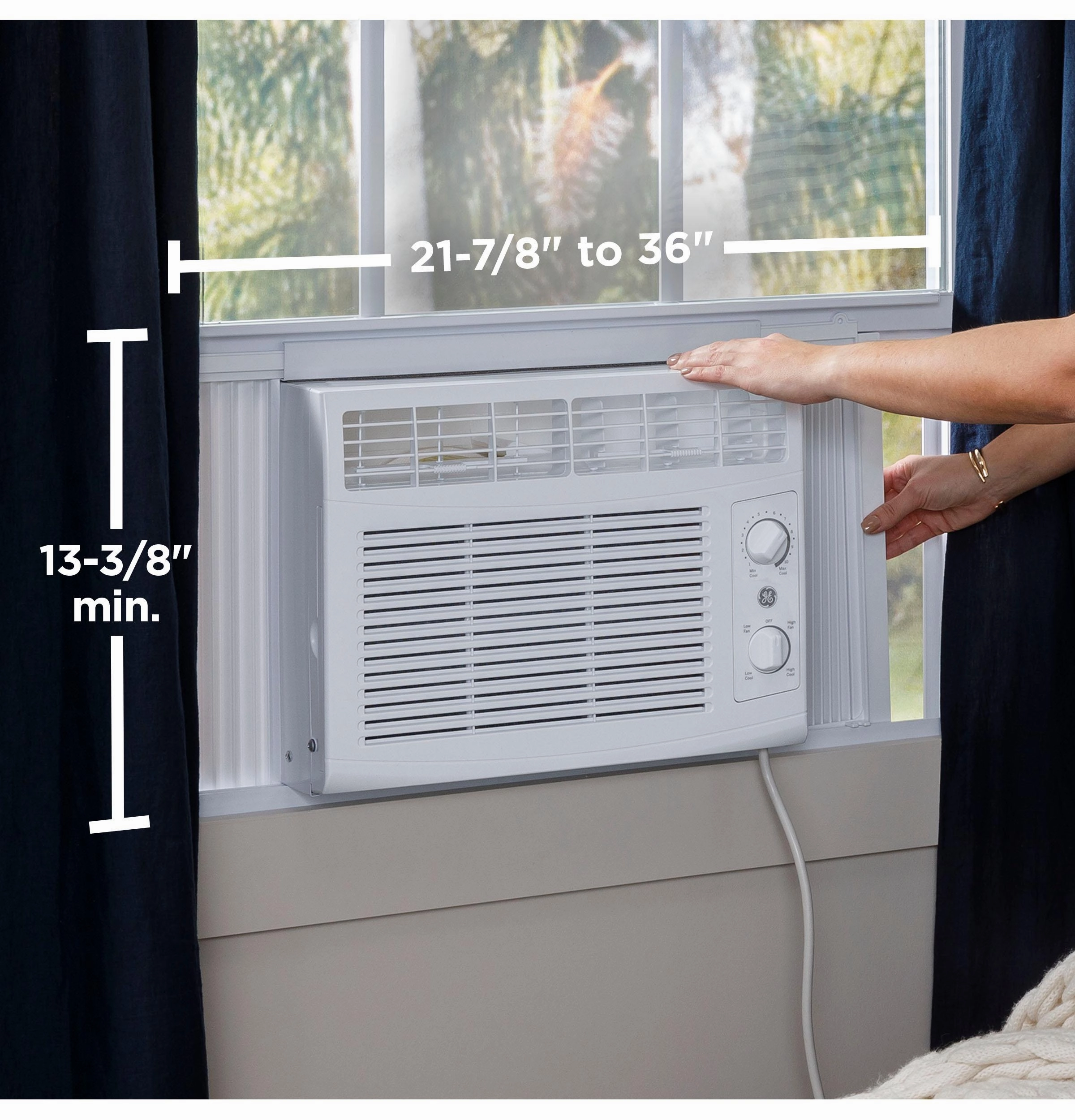 Ge Appliances AHEC05AC Ge 5,000 Btu Mechanical Window Air Conditioner For Small Rooms Up To 150 Sq Ft.
