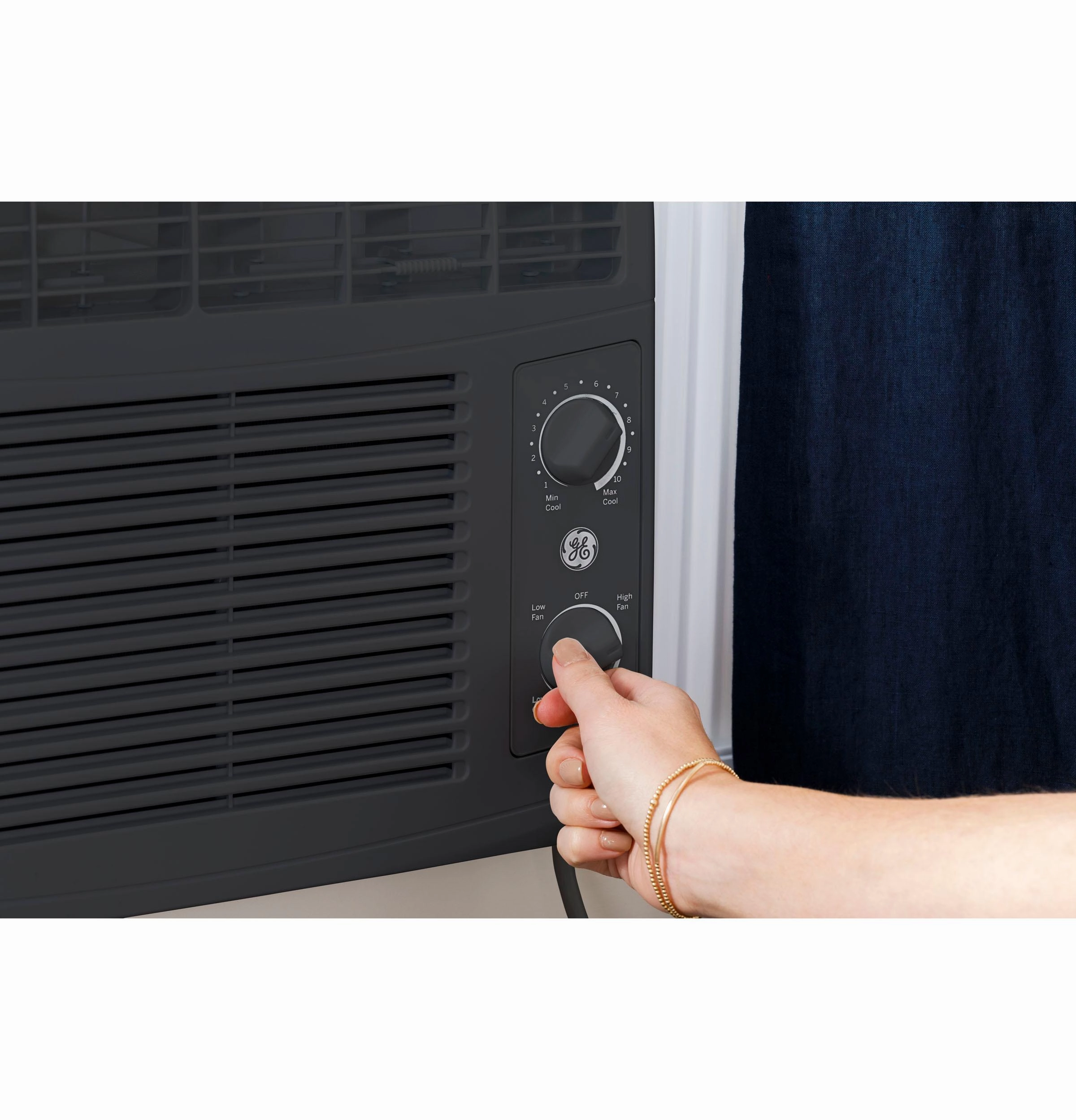Ge Appliances AHED05AC Ge 5,000 Btu Mechanical Window Air Conditioner For Small Rooms Up To 150 Sq Ft., Black