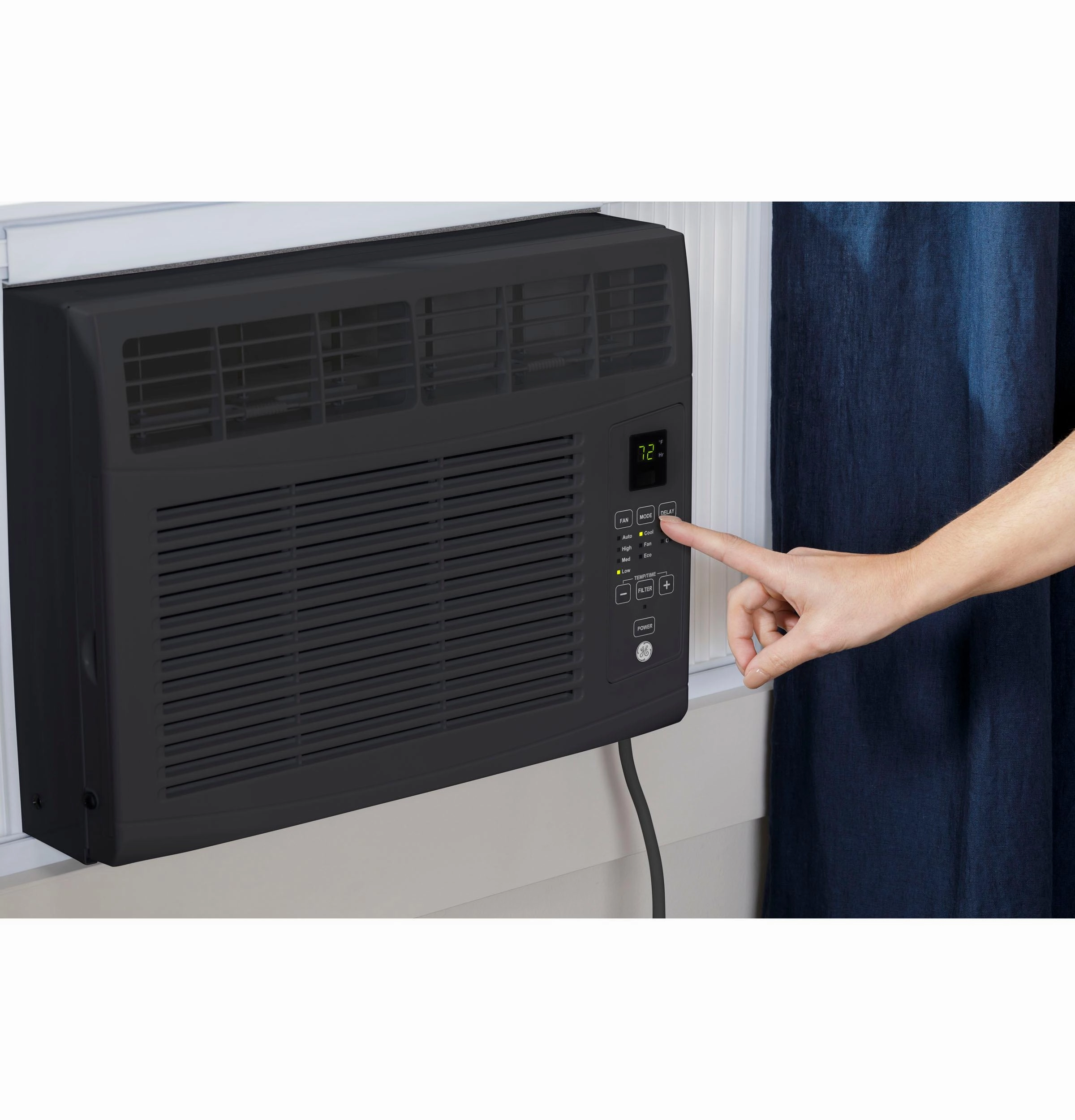 Ge Appliances AHEF06BC Ge 6,000 Btu Electronic Window Air Conditioner For Small Rooms Up To 250 Sq Ft., Black