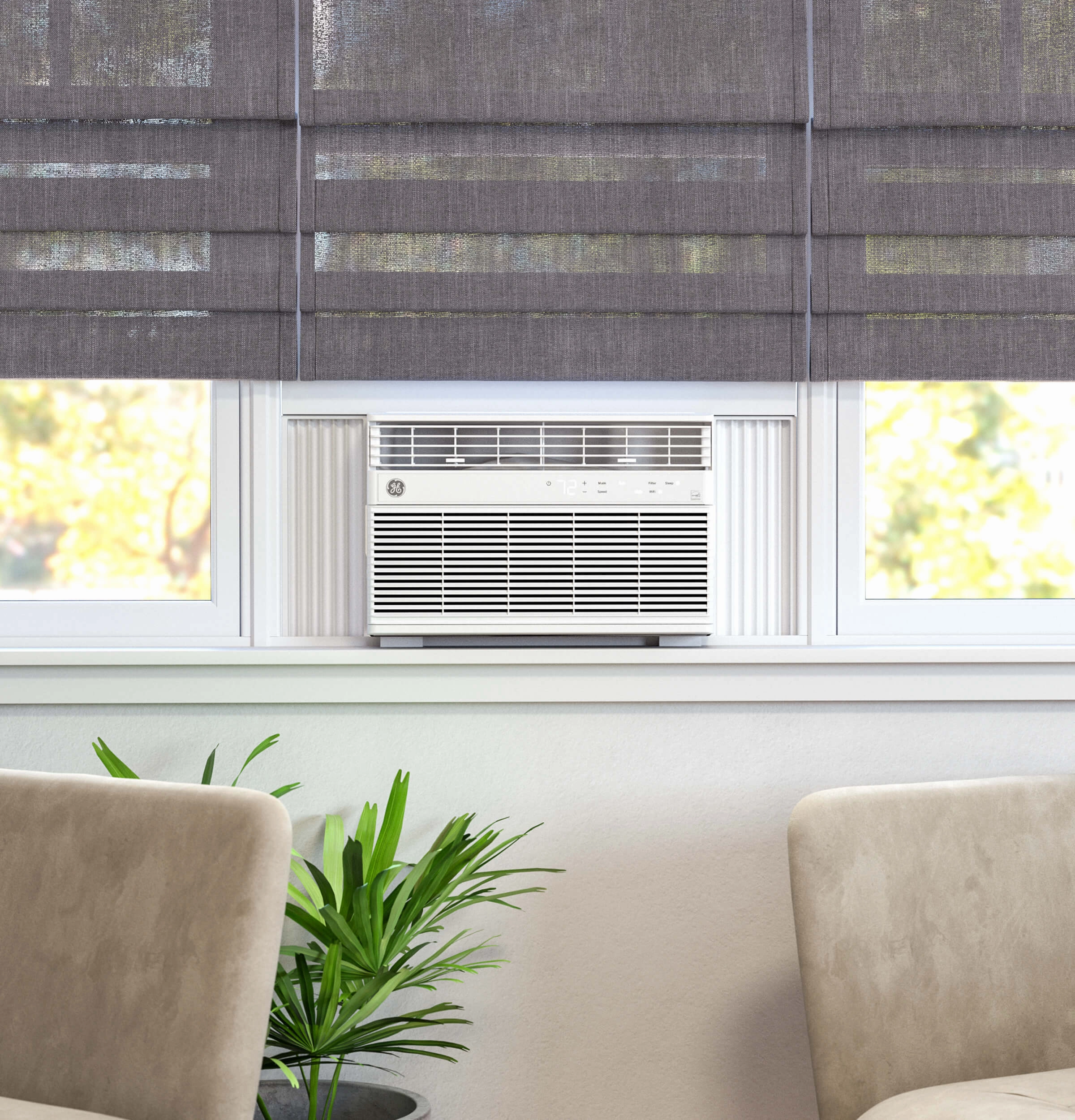 Ge Appliances AHEK08AC Ge Energy Star 8,000 Btu Smart Electronic Window Air Conditioner For Medium Rooms Up To 350 Sq. Ft.