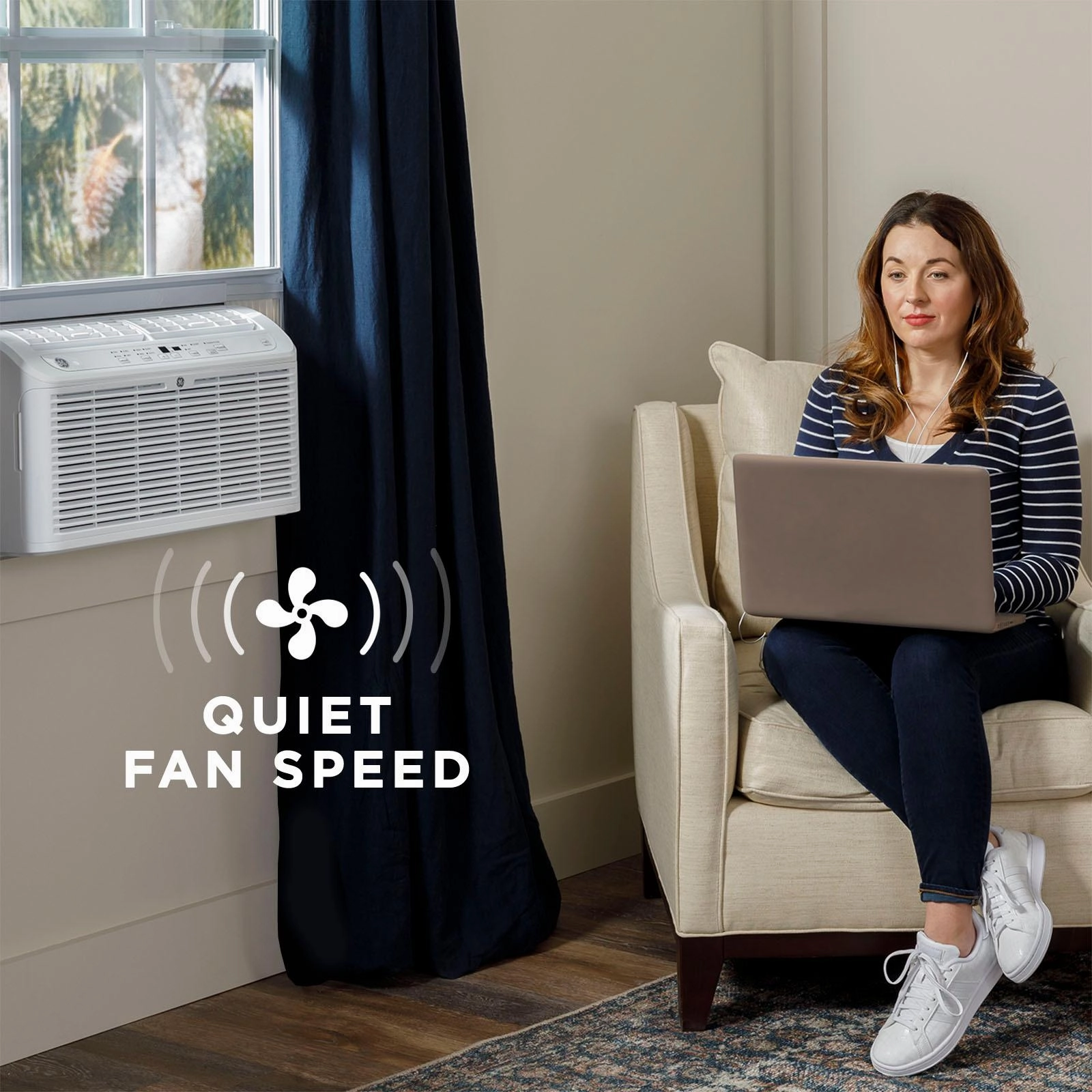 Ge Appliances AHEL08BB Ge 8,000 Btu Ultra Quiet Window Air Conditioner For Medium Rooms Up To 350 Sq. Ft.