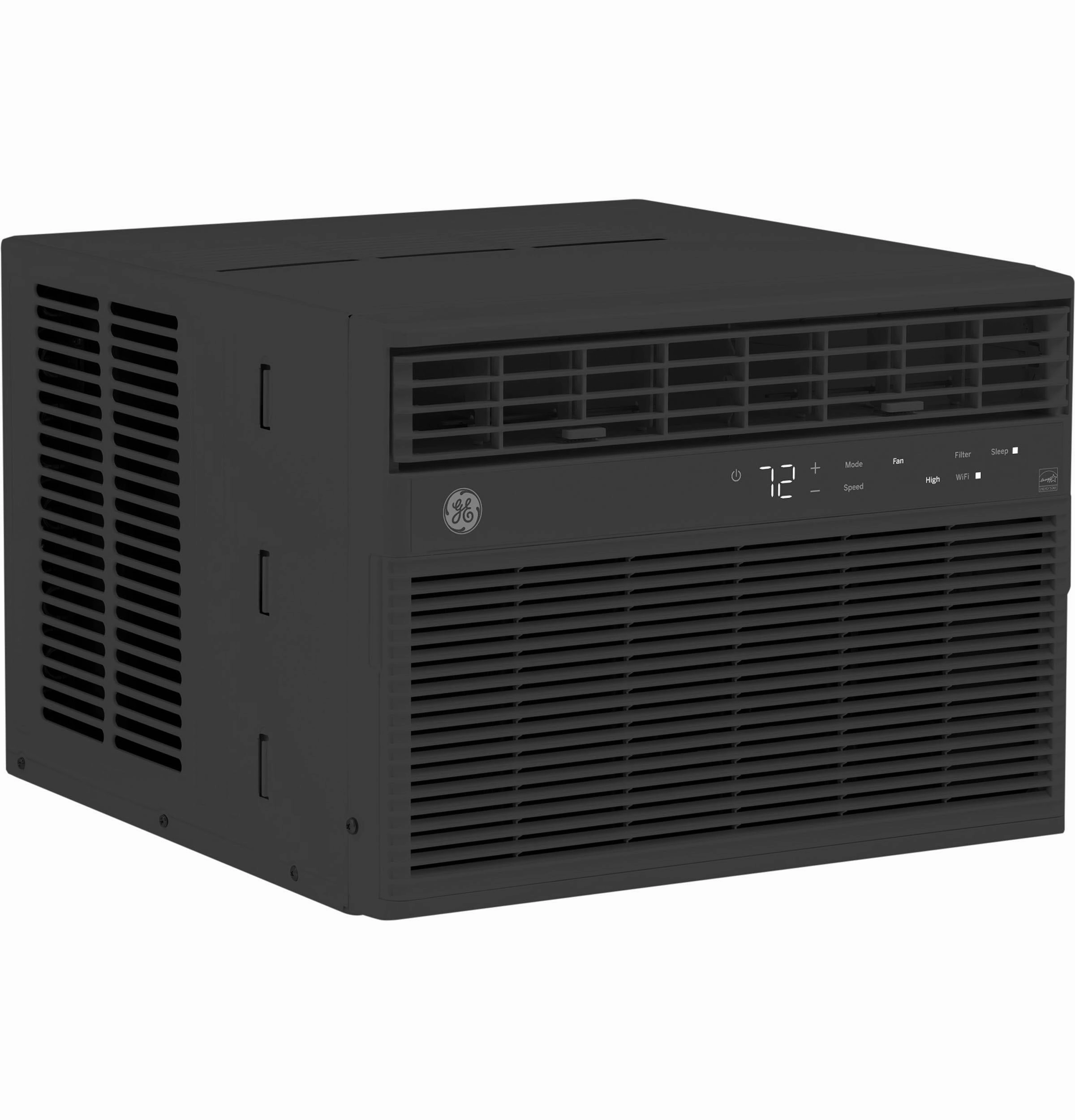 Ge Appliances AHEU08BC Ge Energy Star 8,000 Btu Smart Electronic Window Air Conditioner For Medium Rooms Up To 350 Sq. Ft., Black