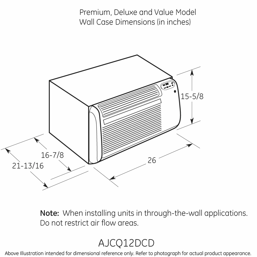 Ge Appliances AJCQ10ACF Ge Series 115 Volt Built-In Cool-Only Room Air Conditioner