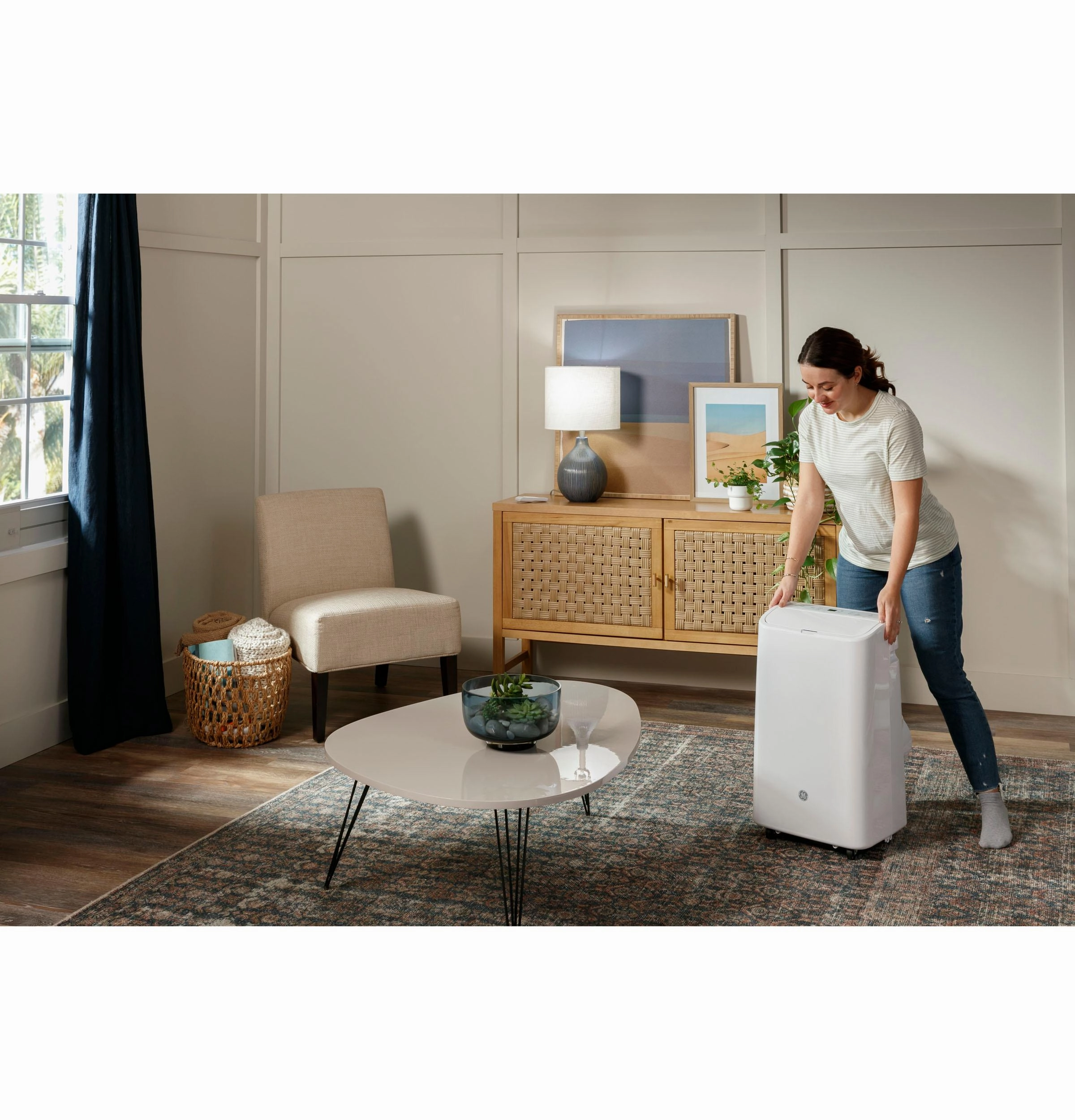 Ge Appliances APCD08JASW Ge 8,500 Btu Portable Air Conditioner With Dehumifier And Remote, White