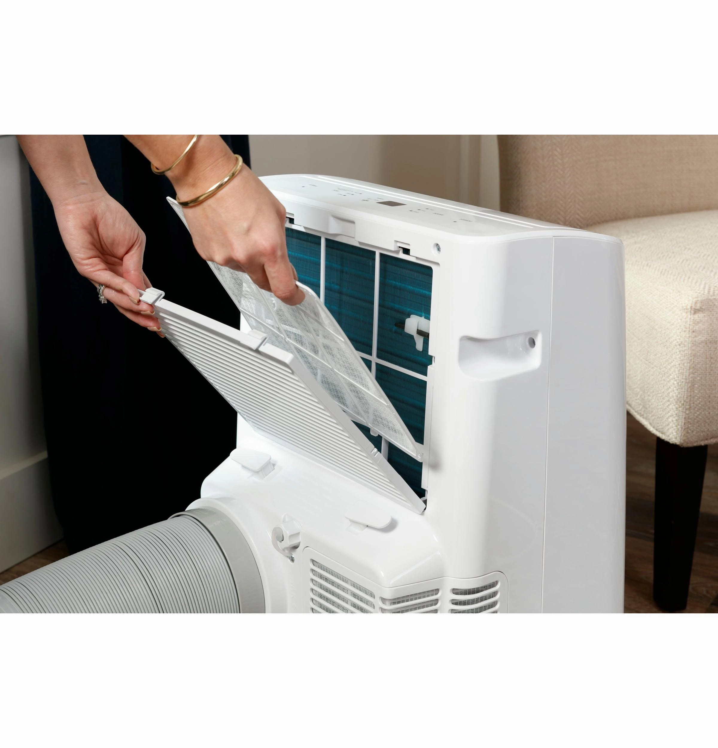 Ge Appliances APCD08JASW Ge 8,500 Btu Portable Air Conditioner With Dehumifier And Remote, White