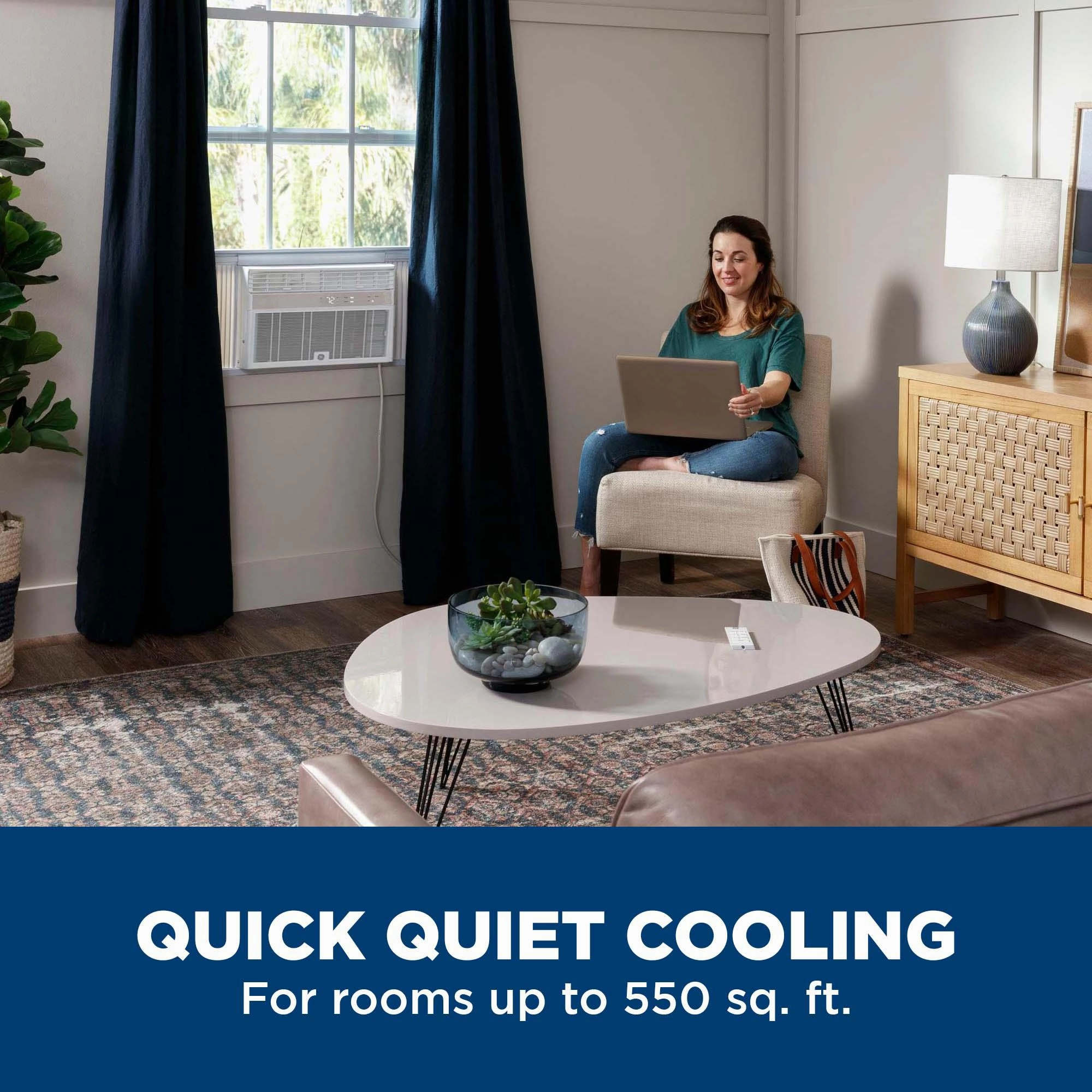 Ge Appliances AWCS12WWF Ge 12,000 Btu Smart Electronic Window Air Conditioner For Large Rooms Up To 550 Sq. Ft.