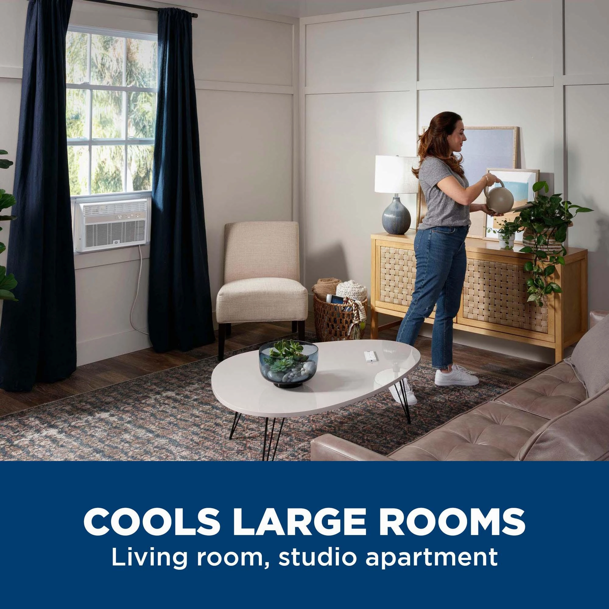 Ge Appliances AWCS14WWF Ge 14,000 Btu Smart Electronic Window Air Conditioner For Large Rooms Up To 700 Sq. Ft.