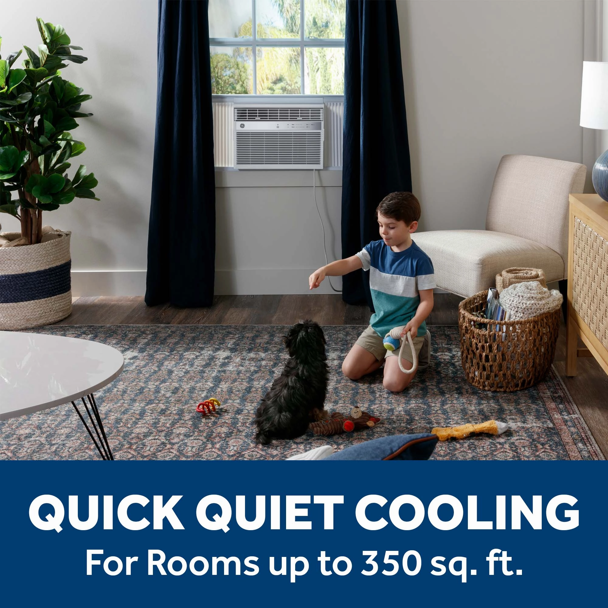 Ge Appliances AWES08WWF Ge 8,000 Btu Smart Electronic Window Air Conditioner For Medium Rooms Up To 350 Sq. Ft.