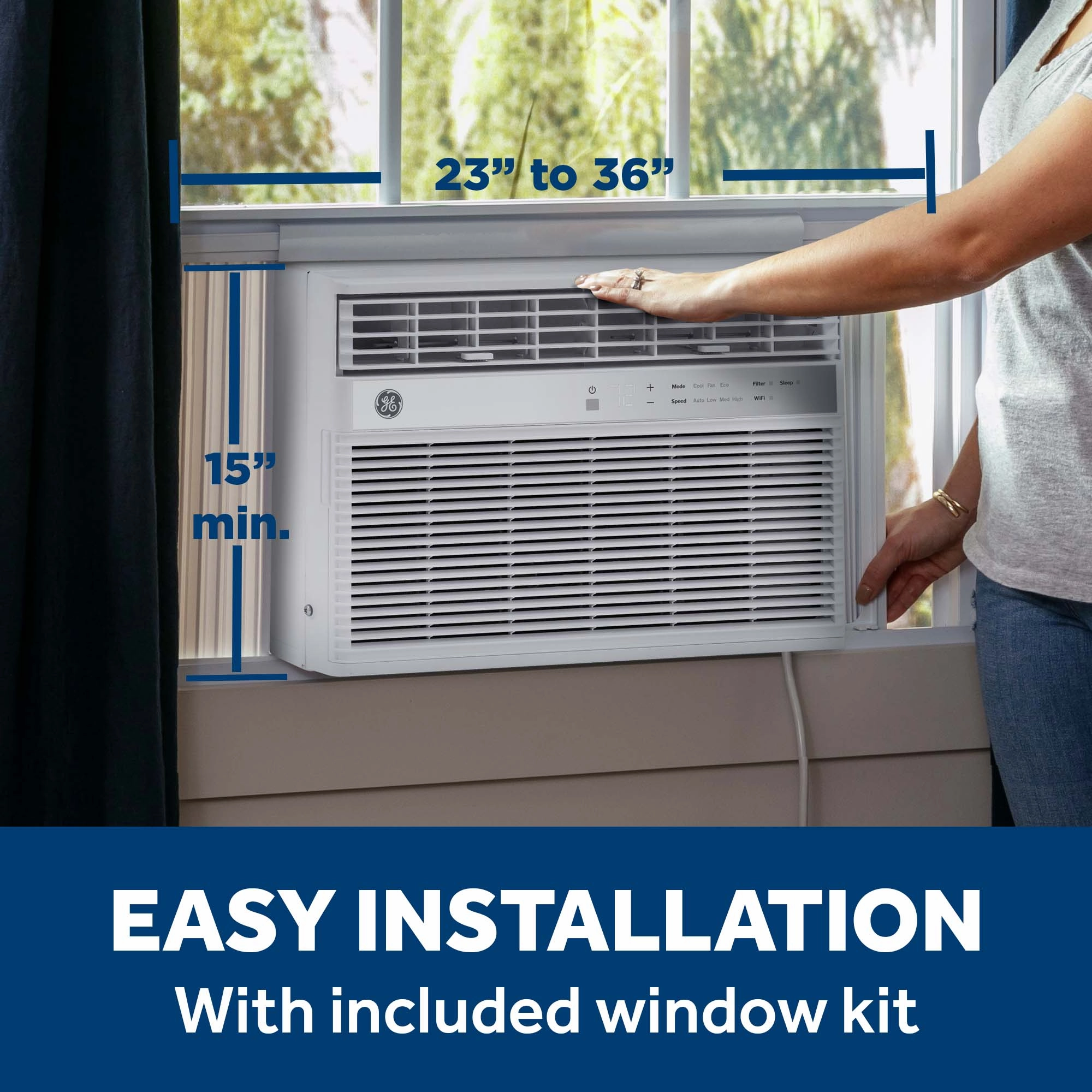 Ge Appliances AWES10WWF Ge 10,000 Btu Smart Electronic Window Air Conditioner For Medium Rooms Up To 450 Sq. Ft.