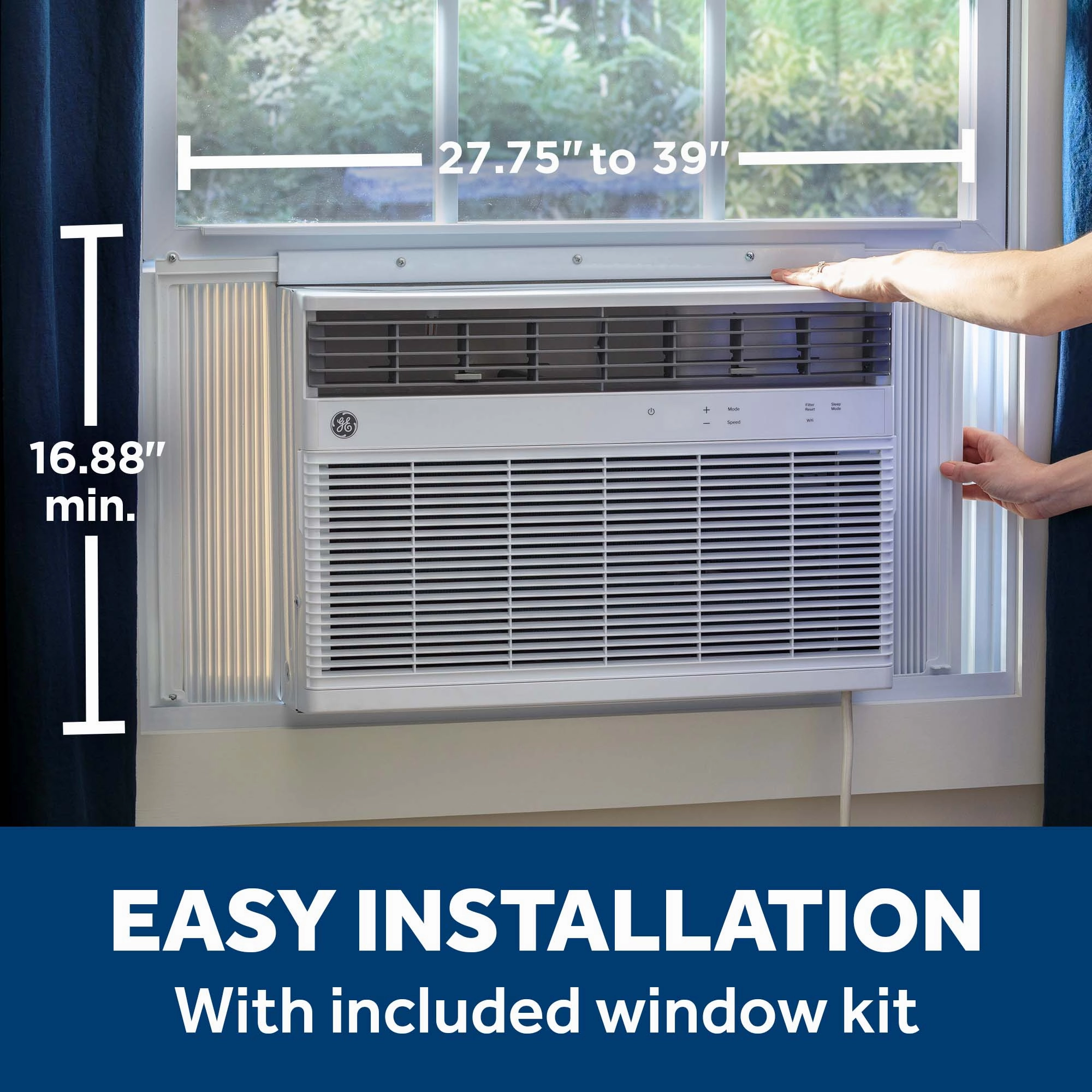 Ge Appliances AWGH12WWF Ge 12,000 Btu Smart Heat/Cool Electronic Window Air Conditioner For Large Rooms Up To 550 Sq. Ft.