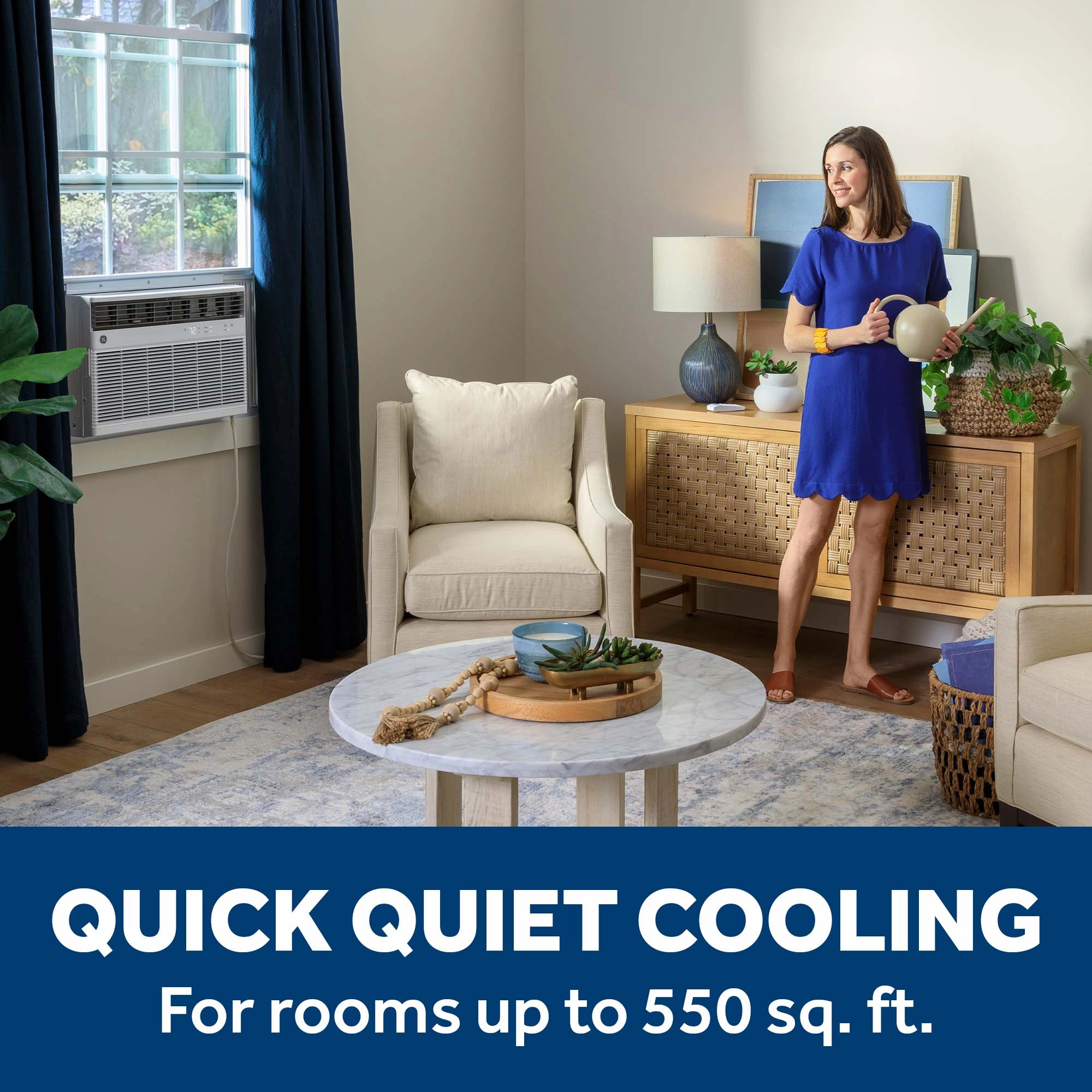Ge Appliances AWGH12WWF Ge 12,000 Btu Smart Heat/Cool Electronic Window Air Conditioner For Large Rooms Up To 550 Sq. Ft.