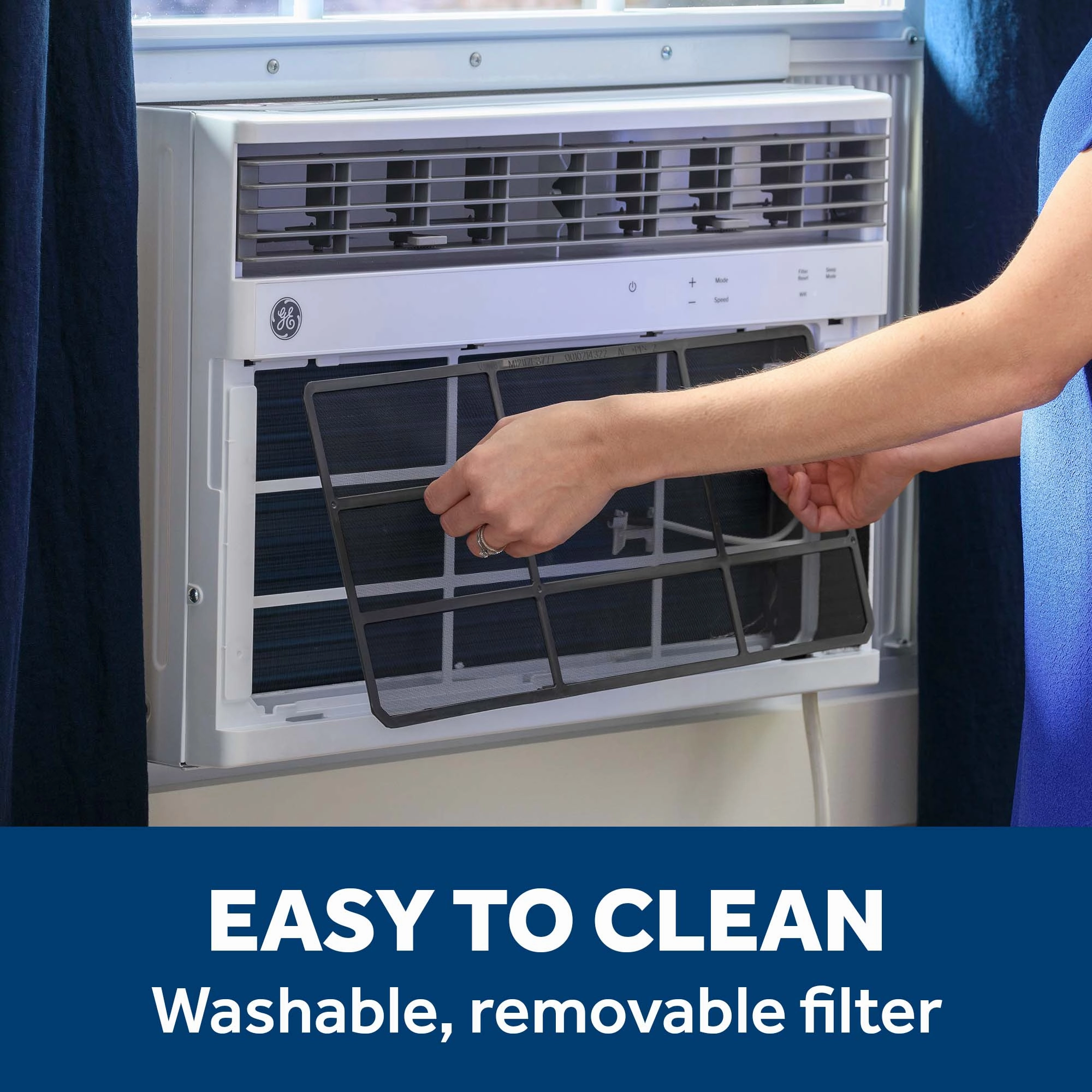 Ge Appliances AWGH24WWF Ge 24,000 Btu Smart Heat/Cool Electronic Window Air Conditioner For Extra-Large Rooms Up To 1,500 Sq. Ft.