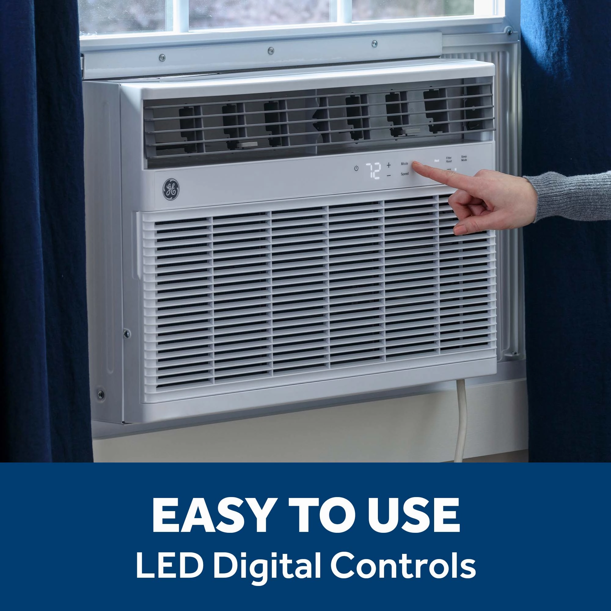 Ge Appliances AWGH24WWF Ge 24,000 Btu Smart Heat/Cool Electronic Window Air Conditioner For Extra-Large Rooms Up To 1,500 Sq. Ft.