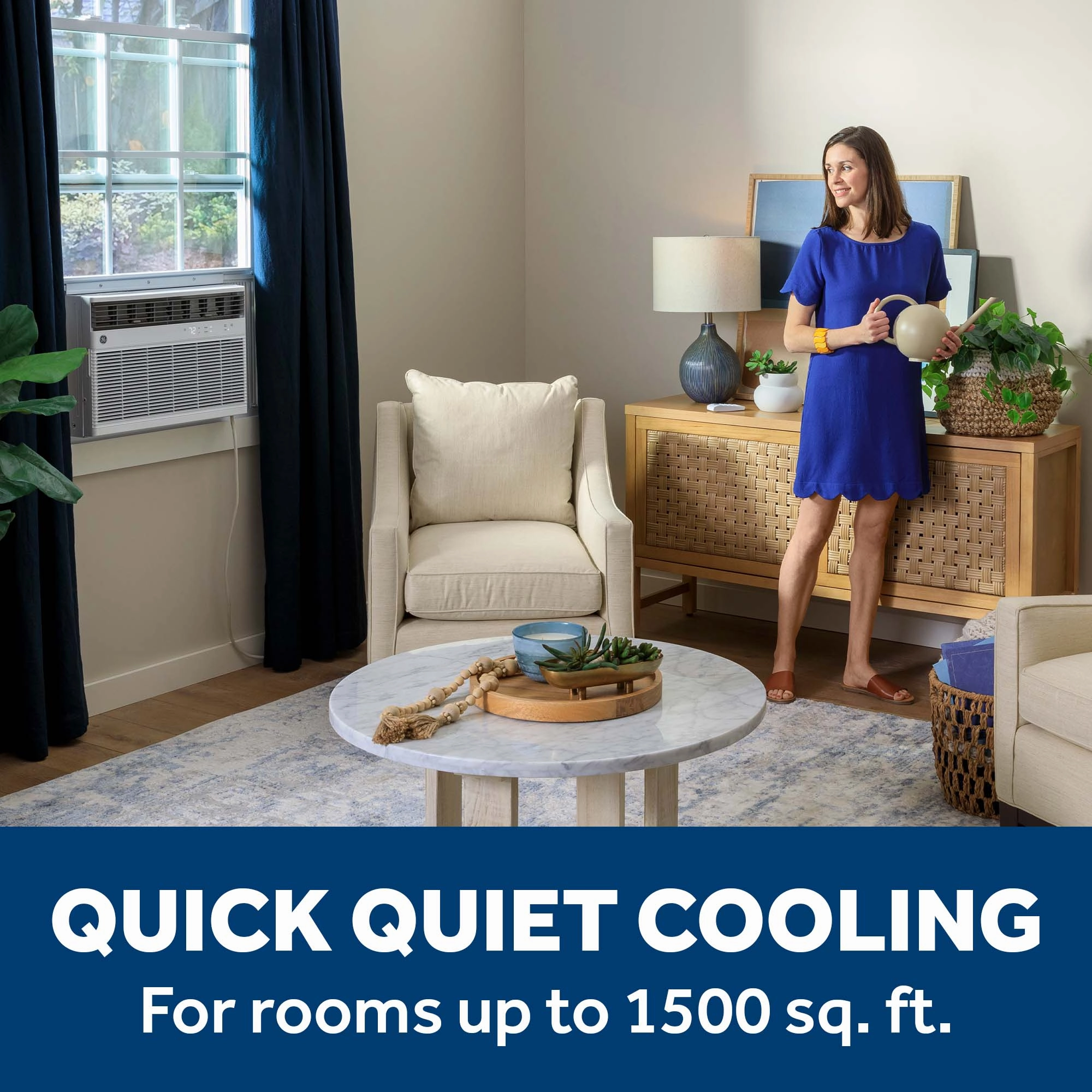 Ge Appliances AWGH24WWF Ge 24,000 Btu Smart Heat/Cool Electronic Window Air Conditioner For Extra-Large Rooms Up To 1,500 Sq. Ft.