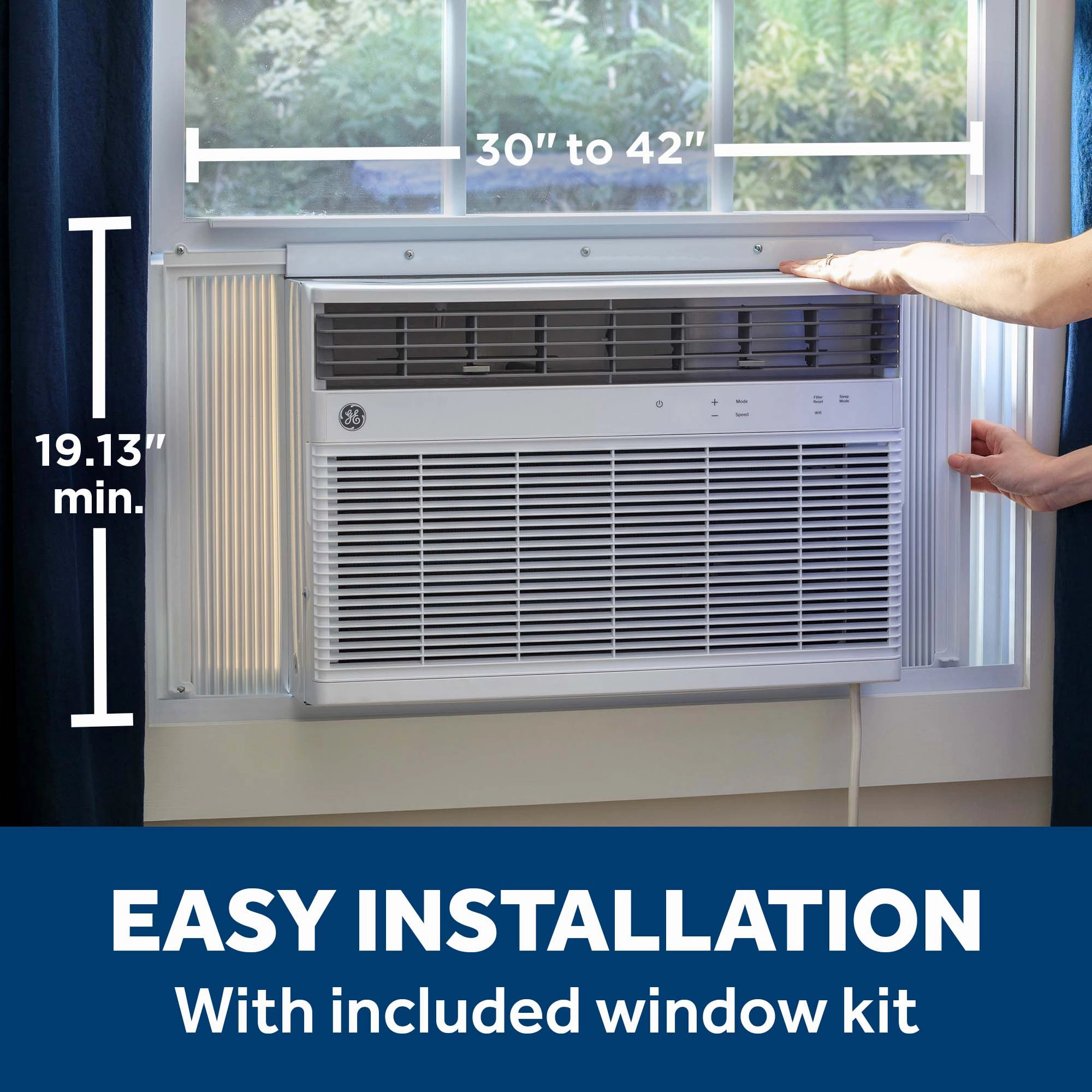 Ge Appliances AWGH24WWF Ge 24,000 Btu Smart Heat/Cool Electronic Window Air Conditioner For Extra-Large Rooms Up To 1,500 Sq. Ft.